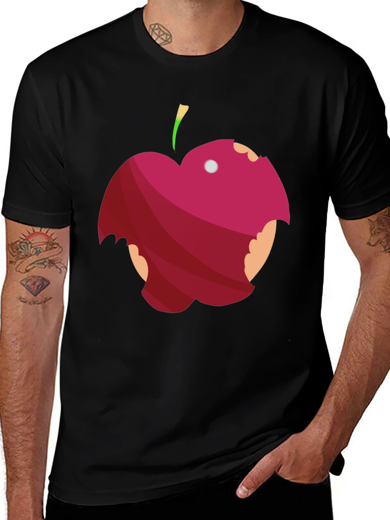 Variant 30 of Bitten Apple Graphic Tee - Funny Fruit T-Shirt