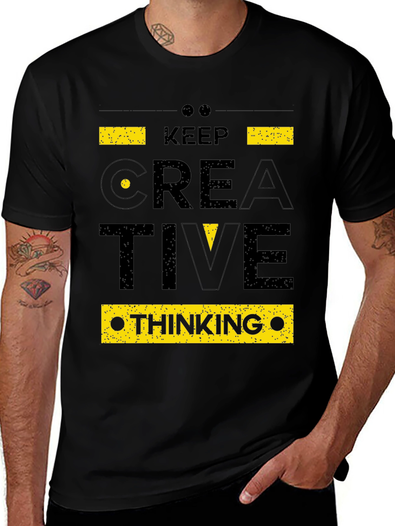 Variant 4 of Creative Thinking Graphic Black T-Shirt