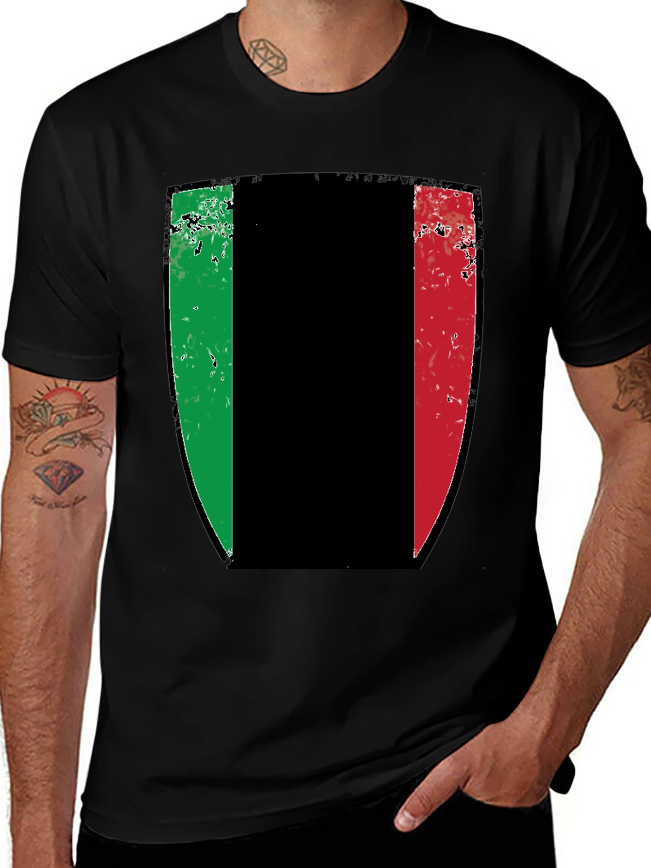 Italian Flag Shield Graphic T-Shirt
