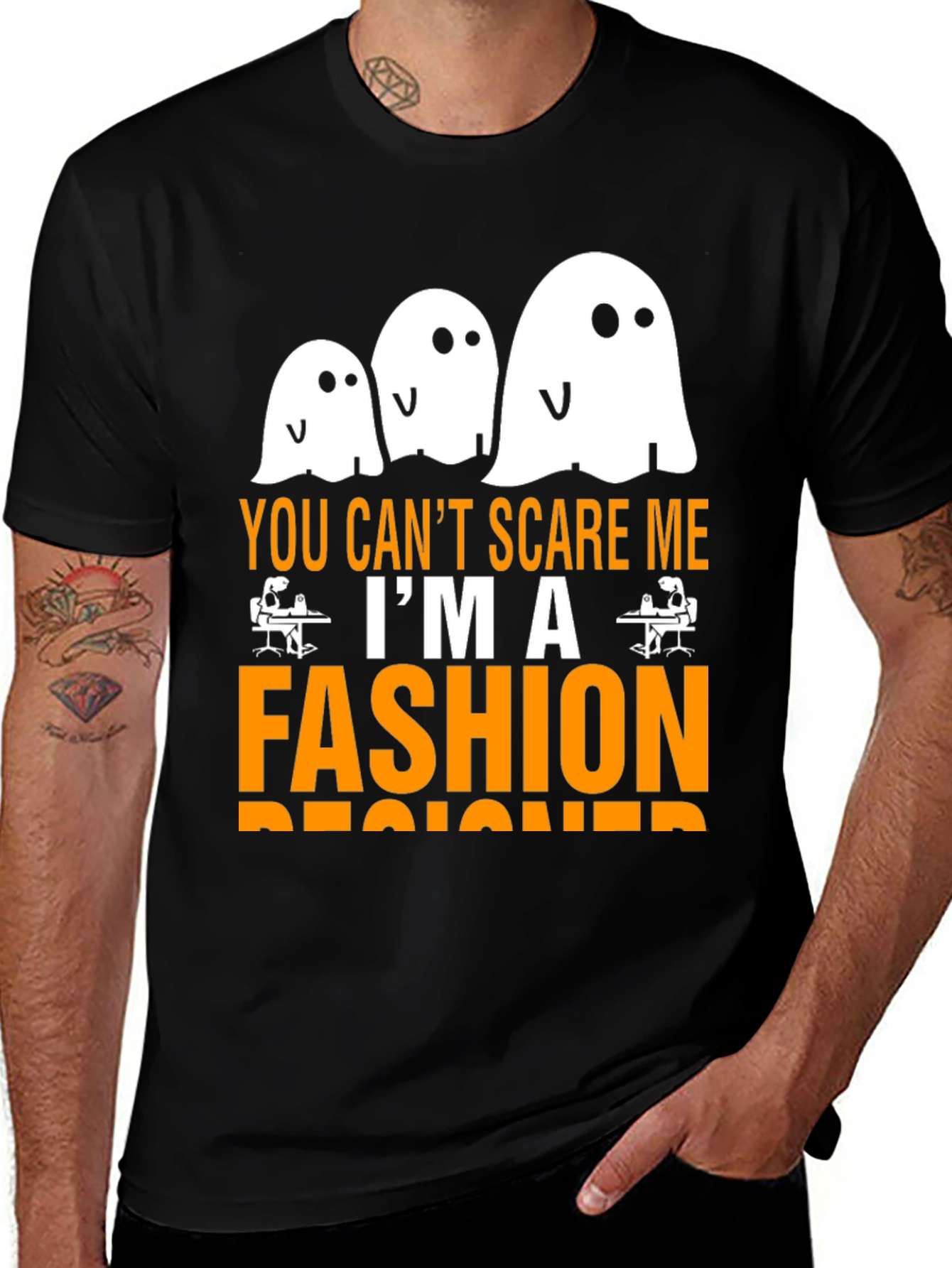 Funny Fashion Designer Halloween Ghost T-Shirt