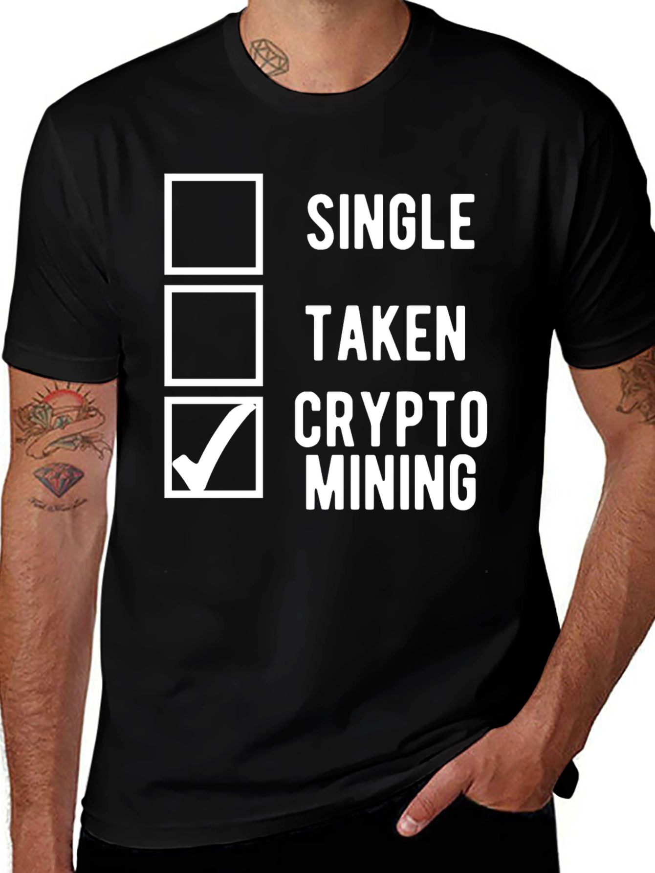 Variant 29 of Crypto Mining T-Shirt - Single, Taken, Mining Options
