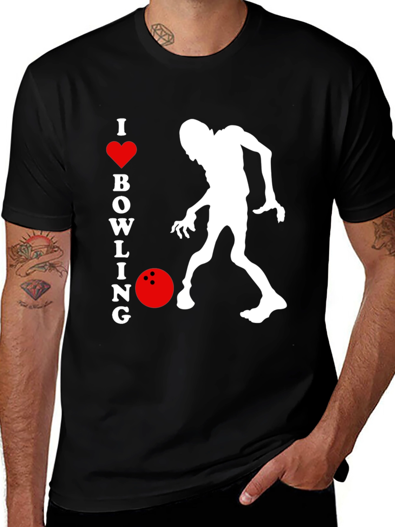 Variant 15 of I Love Bowling Zombie T-Shirt