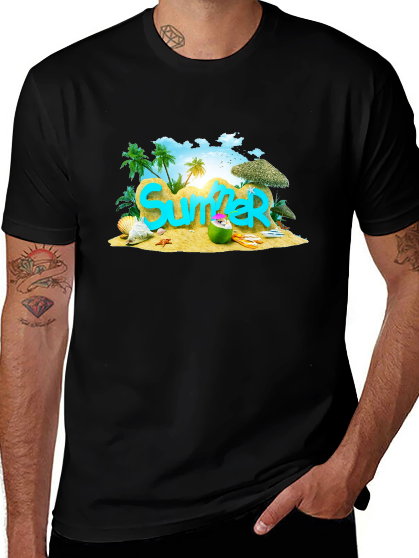 Summer Beach Graphic T-Shirt