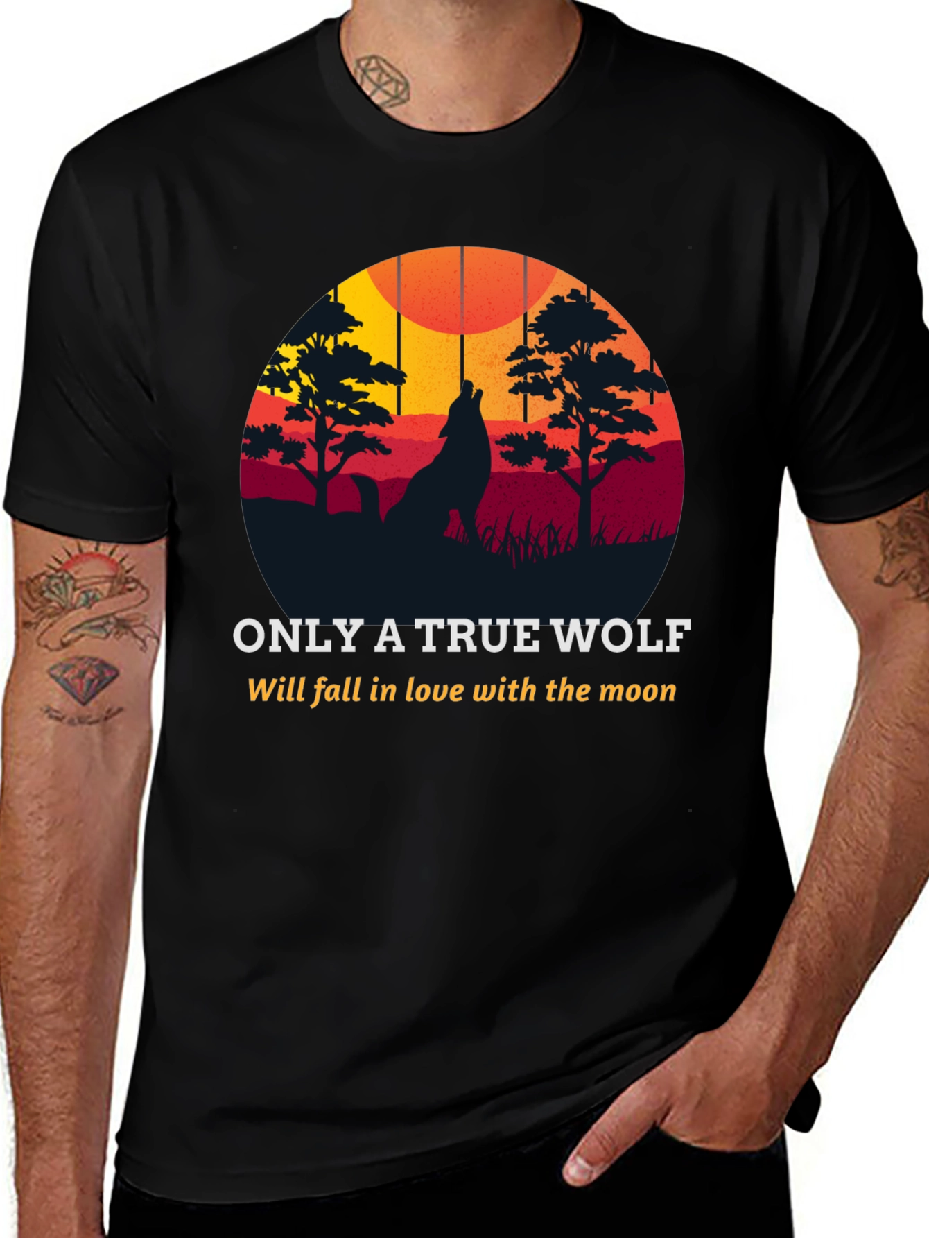 Variant 6 of True Wolf Moon Lover Graphic Tee
