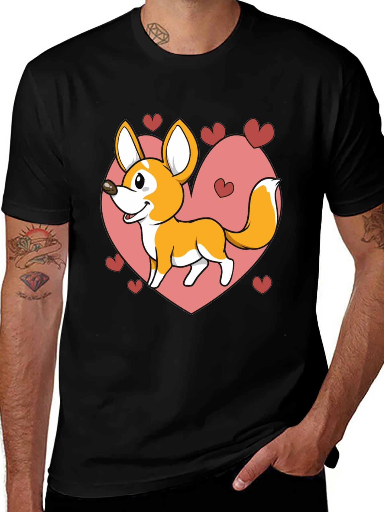 Variant 25 of Cute Corgi Heart Graphic T-Shirt