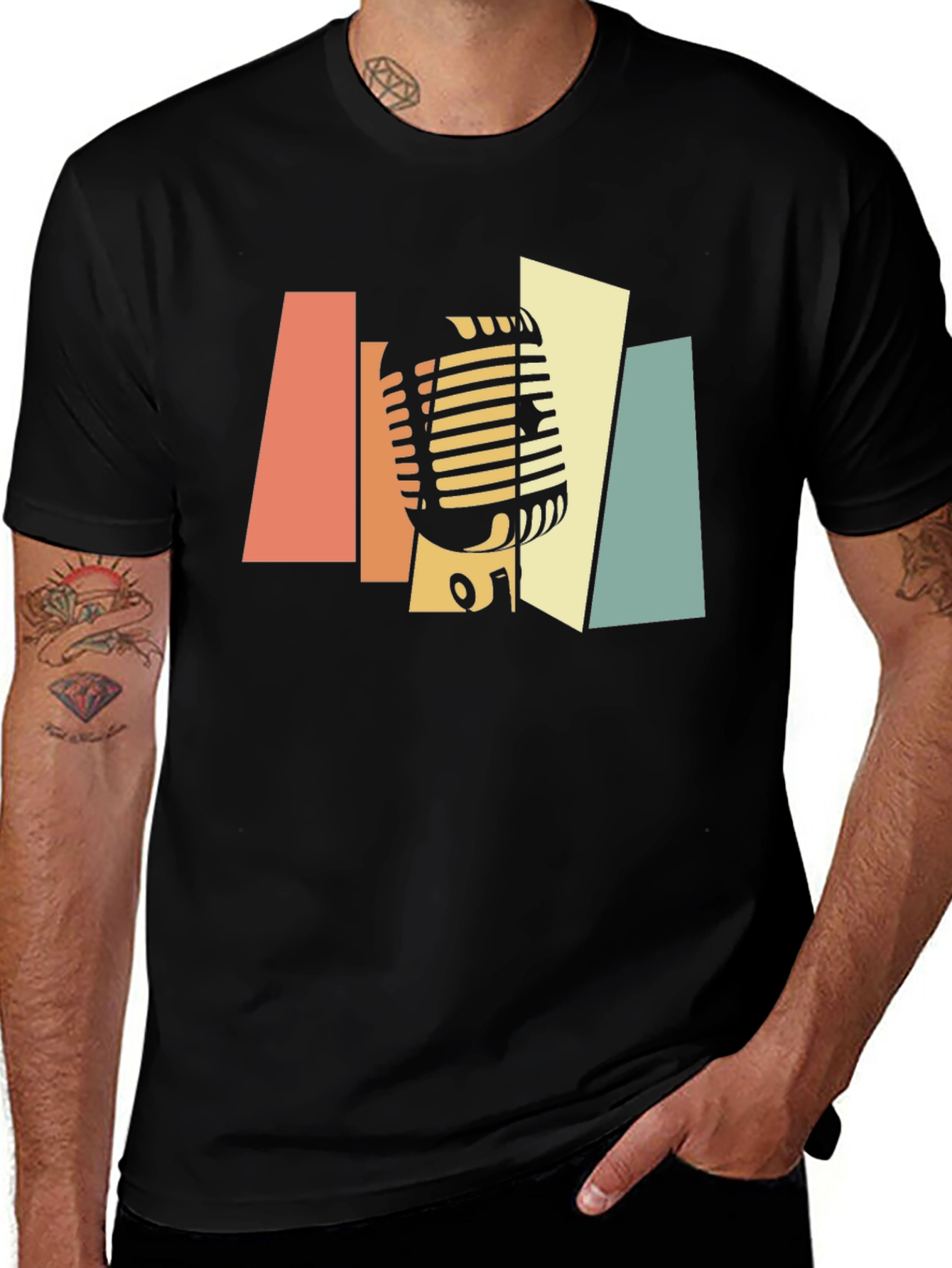 Variant 11 of Retro Microphone Graphic T-Shirt