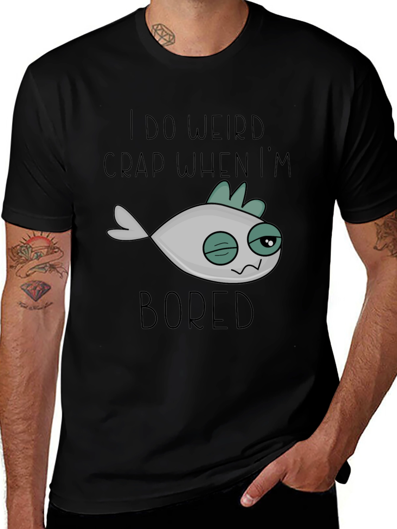 Weird Bored Fish Graphic Tee