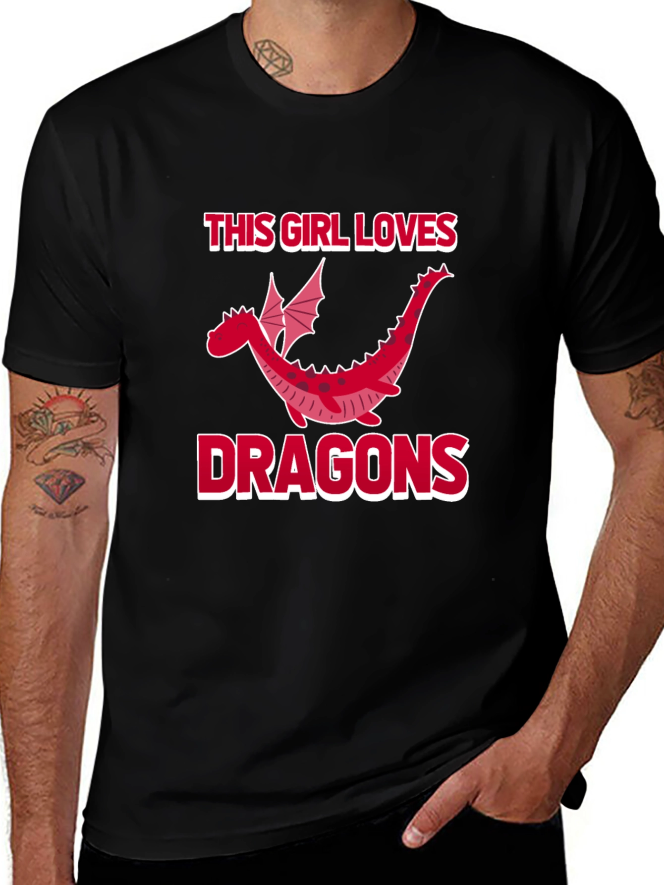 Variant 9 of Dragon Lover Graphic Tee - This Girl Loves Dragons T-Shirt