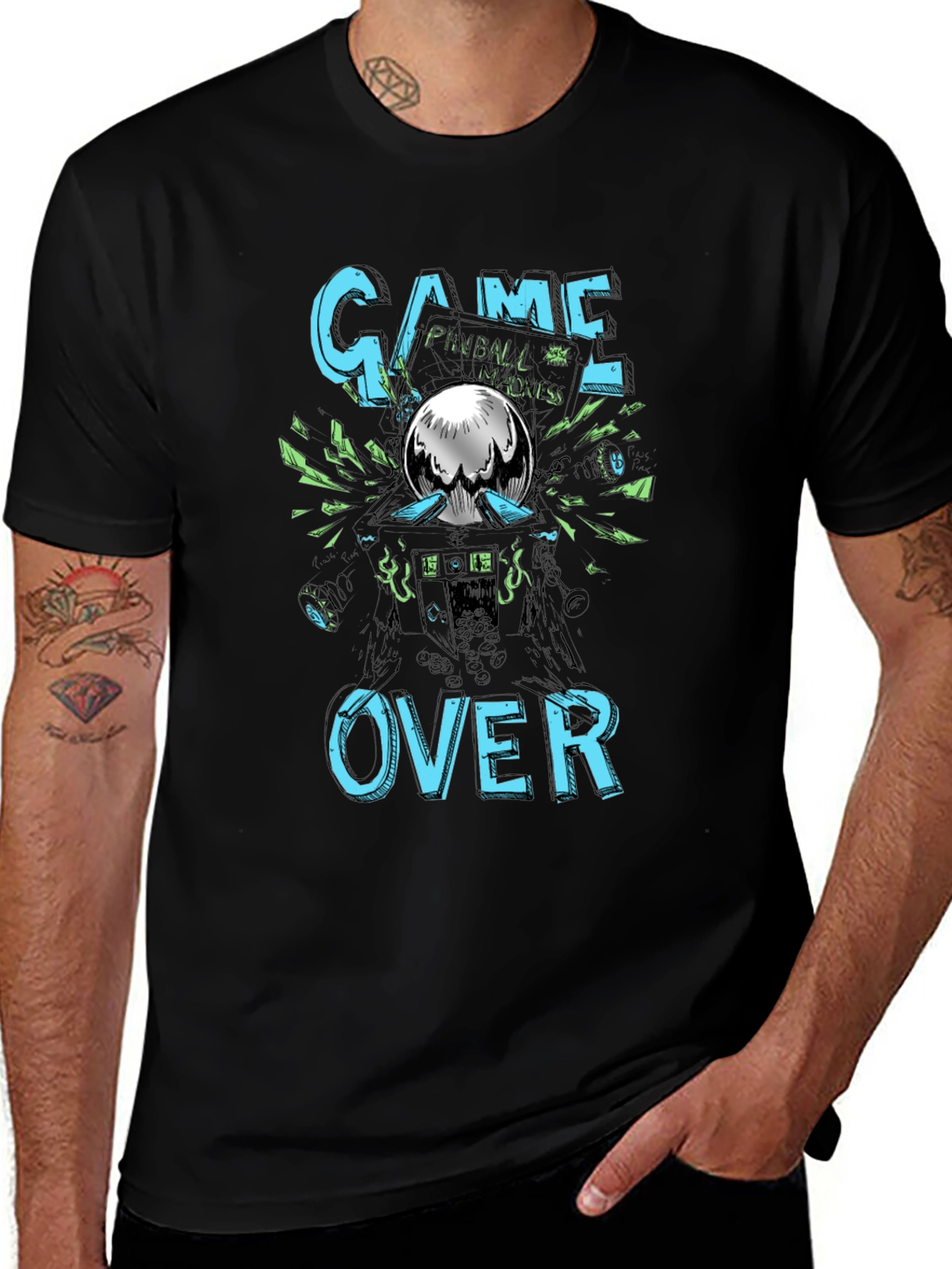 Variant 25 of Game Over Pinball Madness Graphic Tee