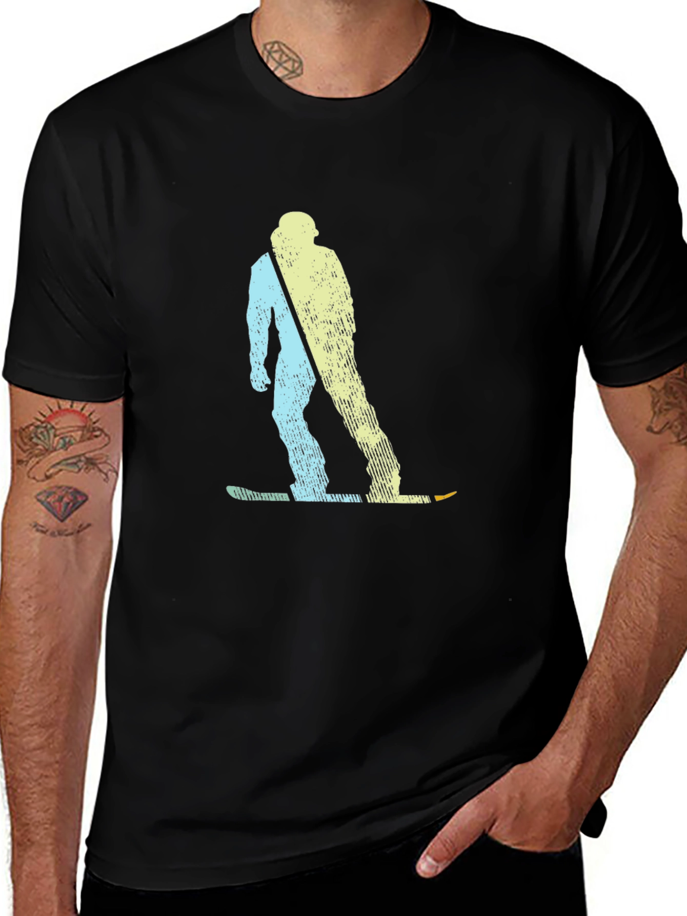 Variant 24 of Snowboarder Graphic Tee - Cool & Casual Black T-Shirt