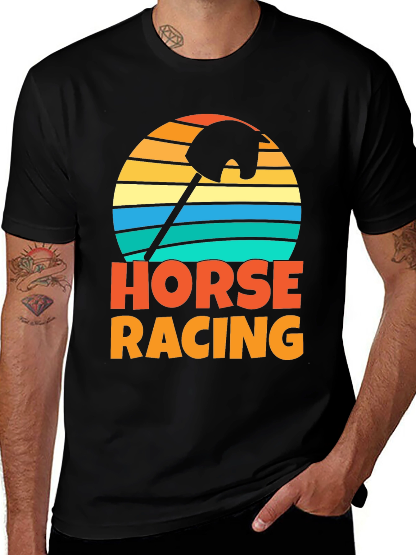 Variant 12 of Retro Horse Racing Stick Hobby Horse T-Shirt