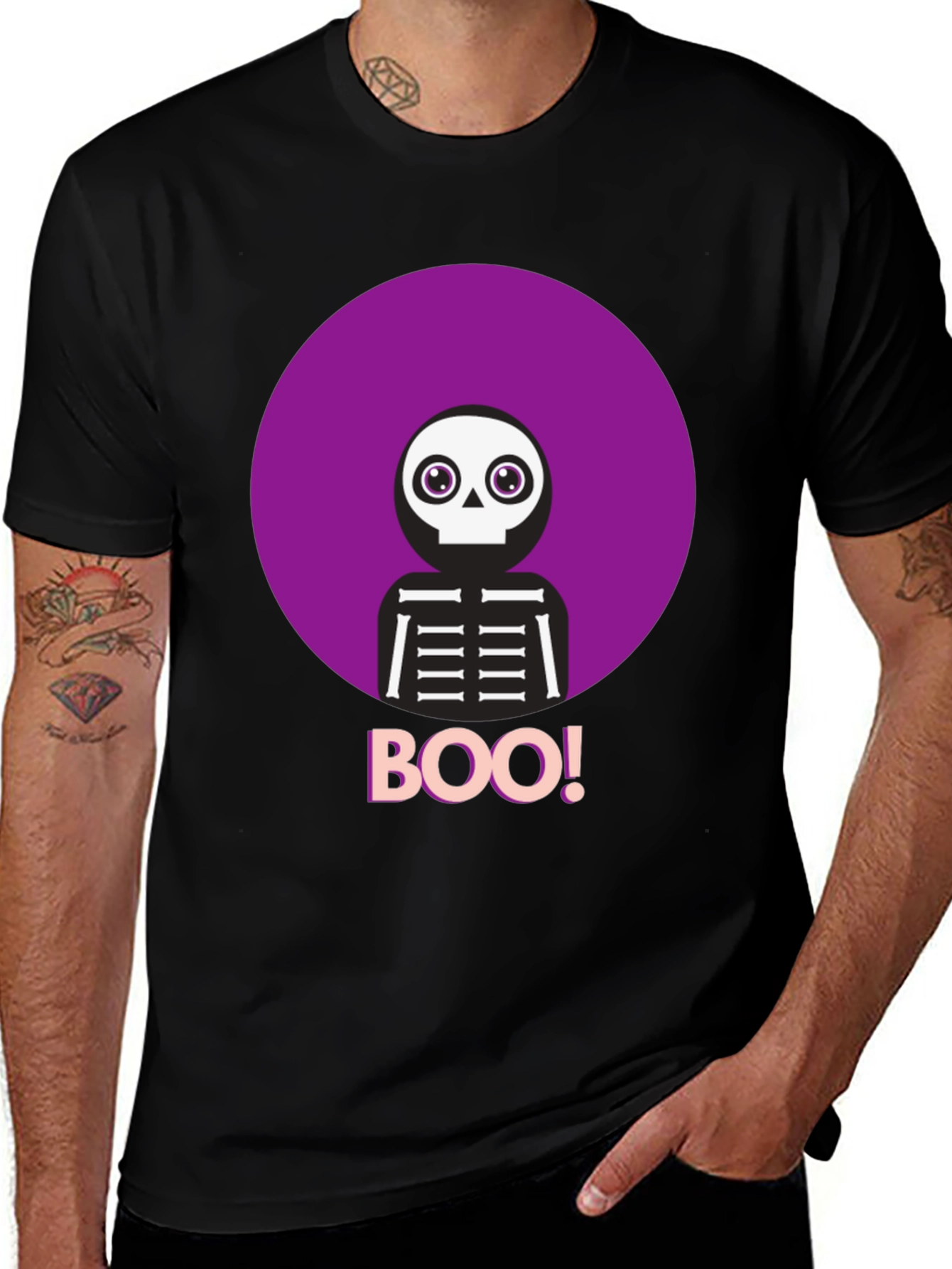 Variant 21 of Boo! Skeleton Graphic Tee - Halloween Shirt