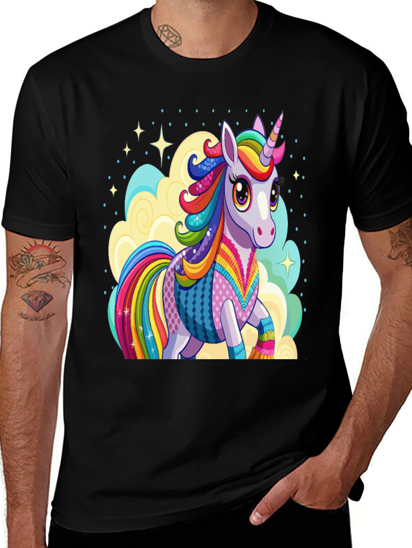 Variant 11 of Unicorn Graphic Tee - Magical Rainbow Design