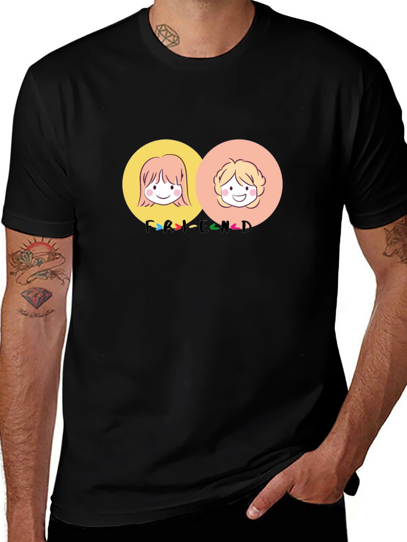Friends Cartoon Graphic Tee - Best Friend T-Shirt