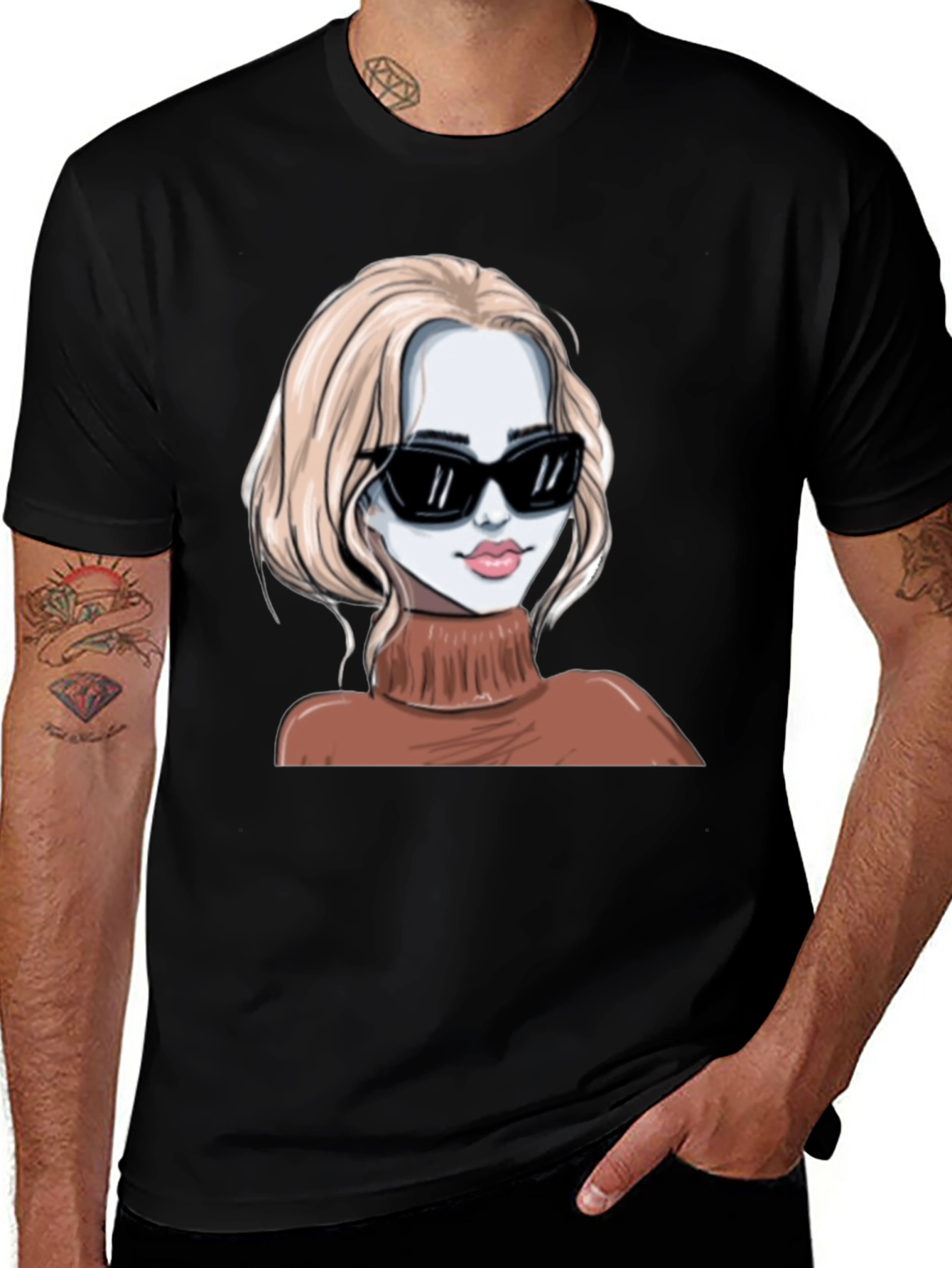 Variant 27 of Stylish Graphic Tee - Woman with Sunglasses