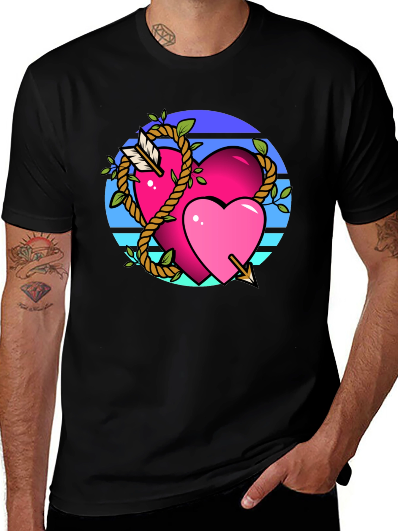 Variant 9 of Heart Tattoo Arrow Love Men's T-Shirt