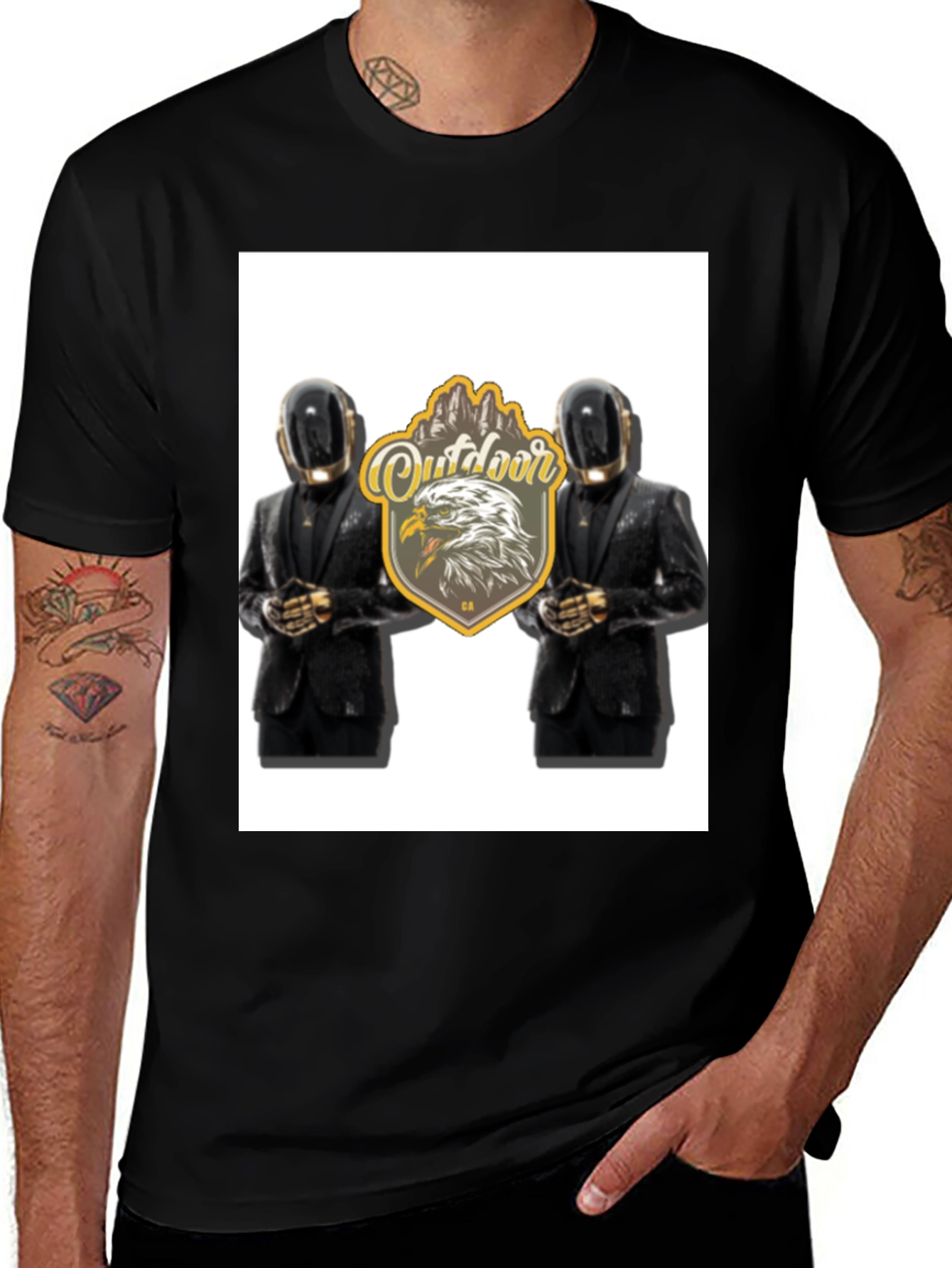 Variant 28 of Outdoor Eagle Graphic Black T-Shirt