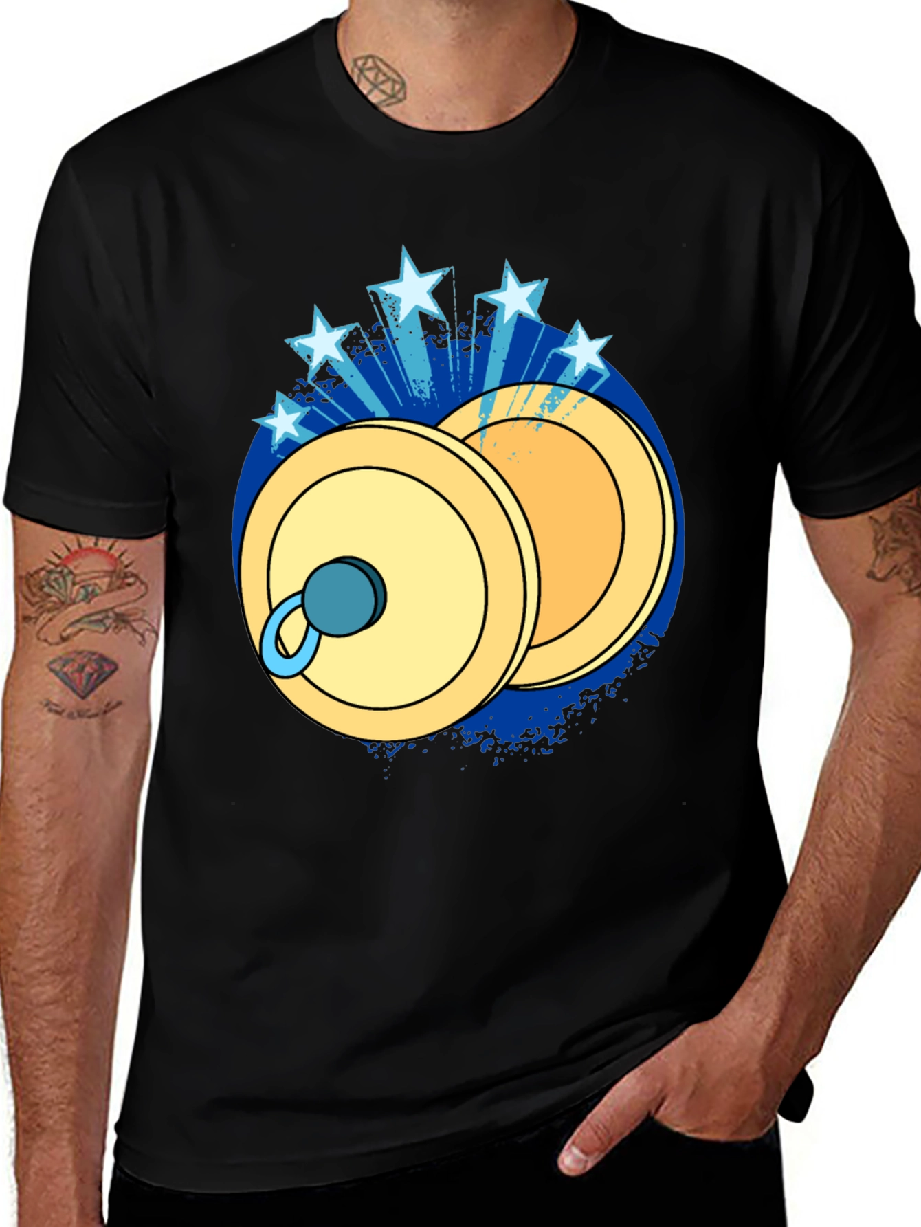 Variant 17 of Cymbal Starburst Graphic Black T-Shirt