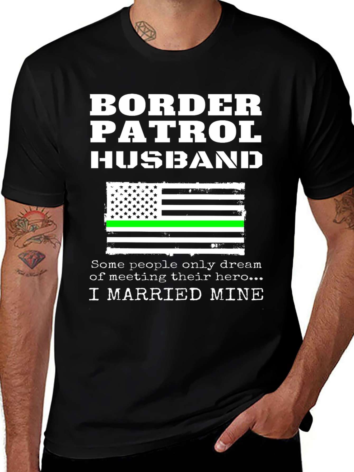 Border Patrol Husband T-Shirt Patriotic Support