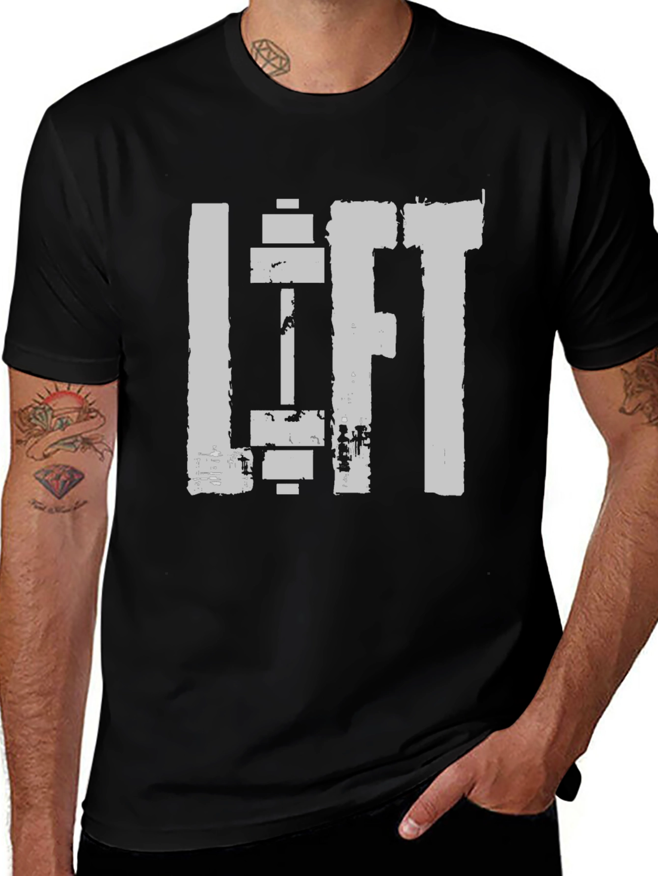 Lift Gym T-Shirt - Black Cotton Workout Tee