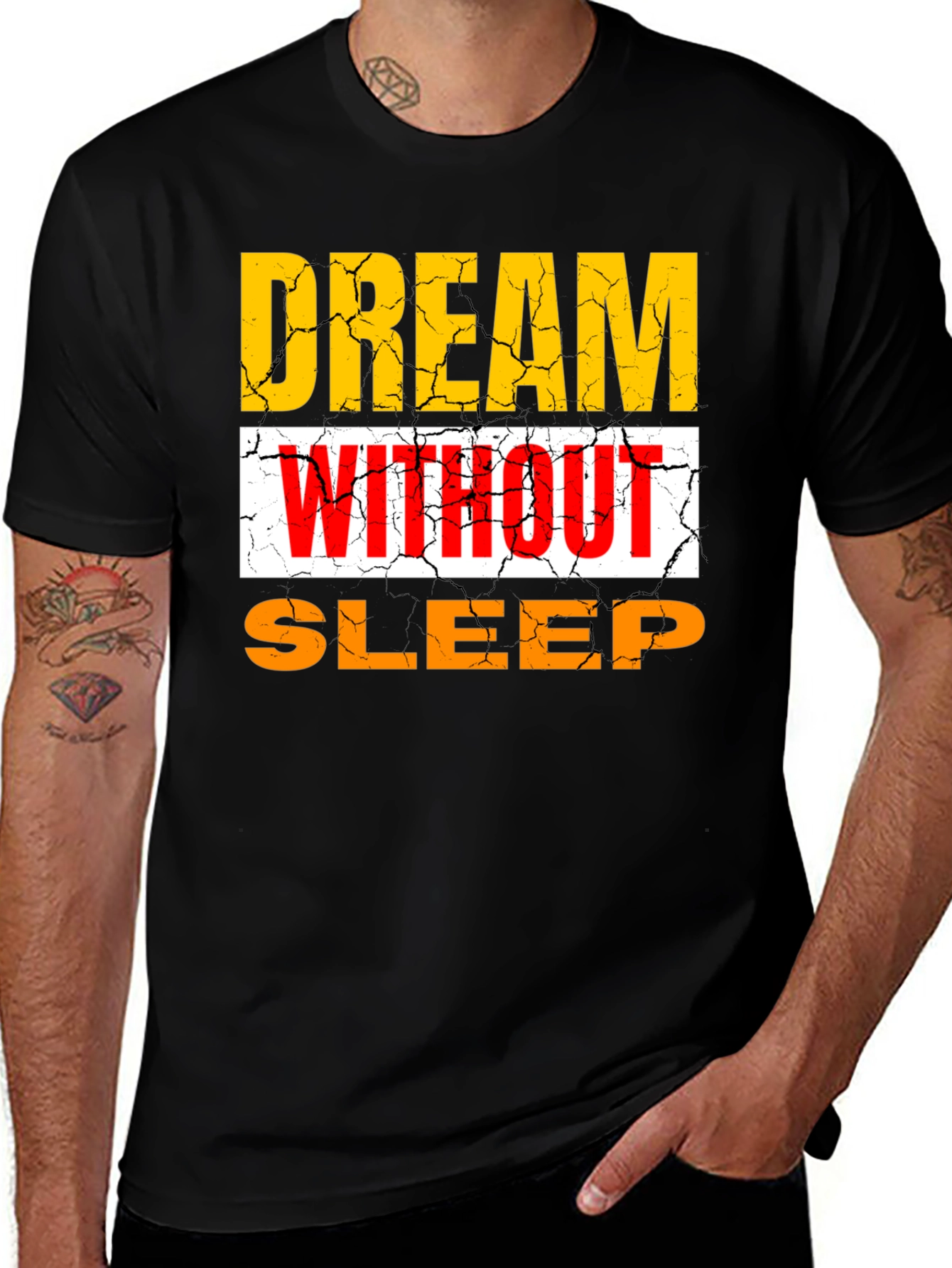Black Dream Without Sleep Graphic T-Shirt main image