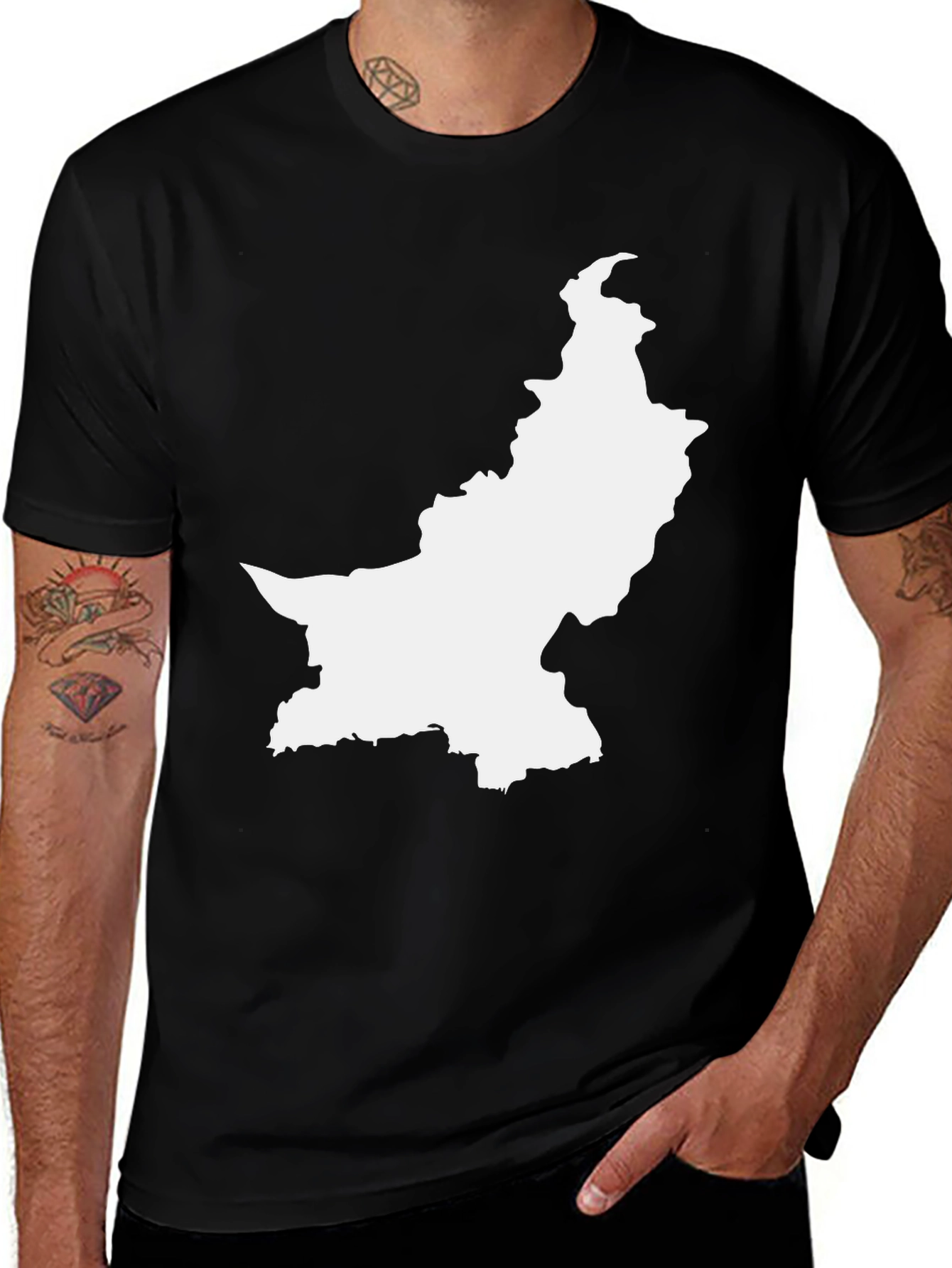 Pakistan Map Black T-Shirt - Show Your Pride