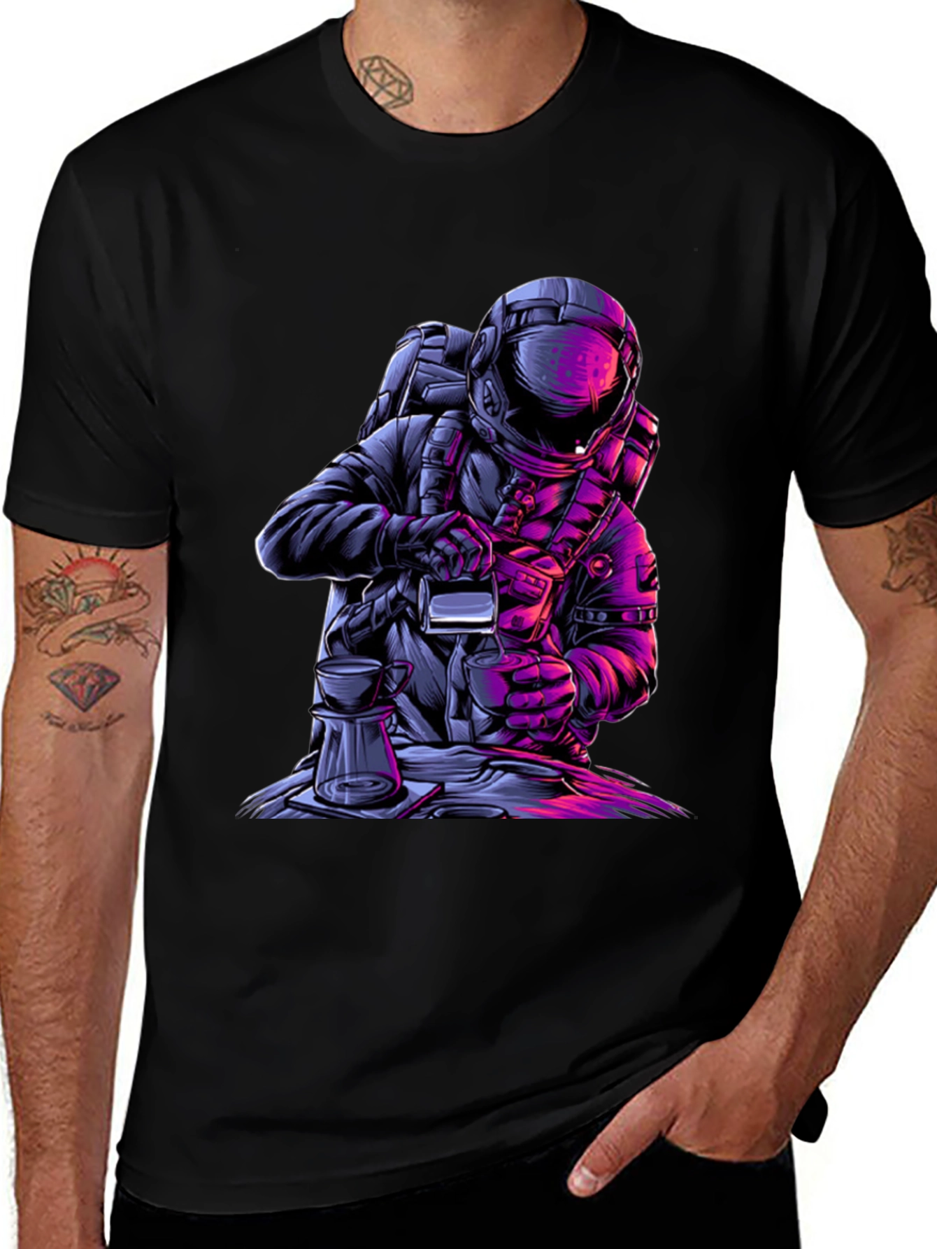 Variant 28 of Astronaut Coffee Graphic Tee - Brew in Space