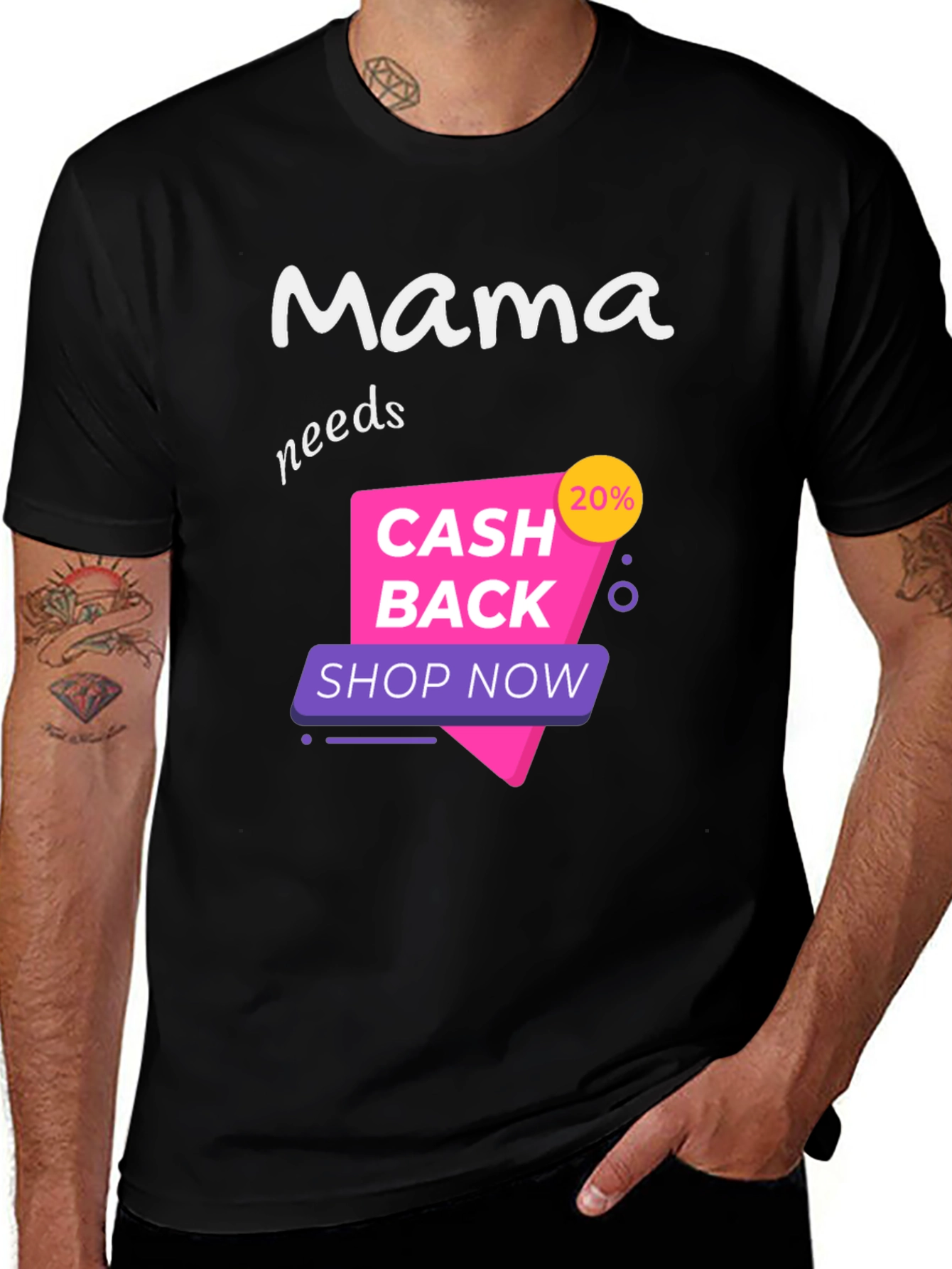 Variant 5 of Mama Needs Cash Back T-Shirt - Shop Now!