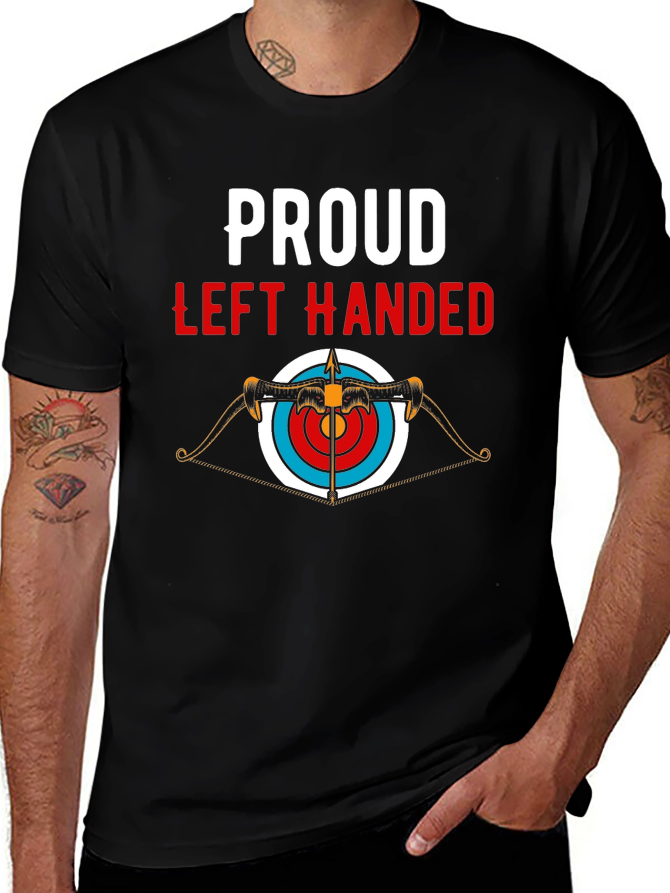 Variant 3 of Proud Left-Handed Archer T-Shirt - Black