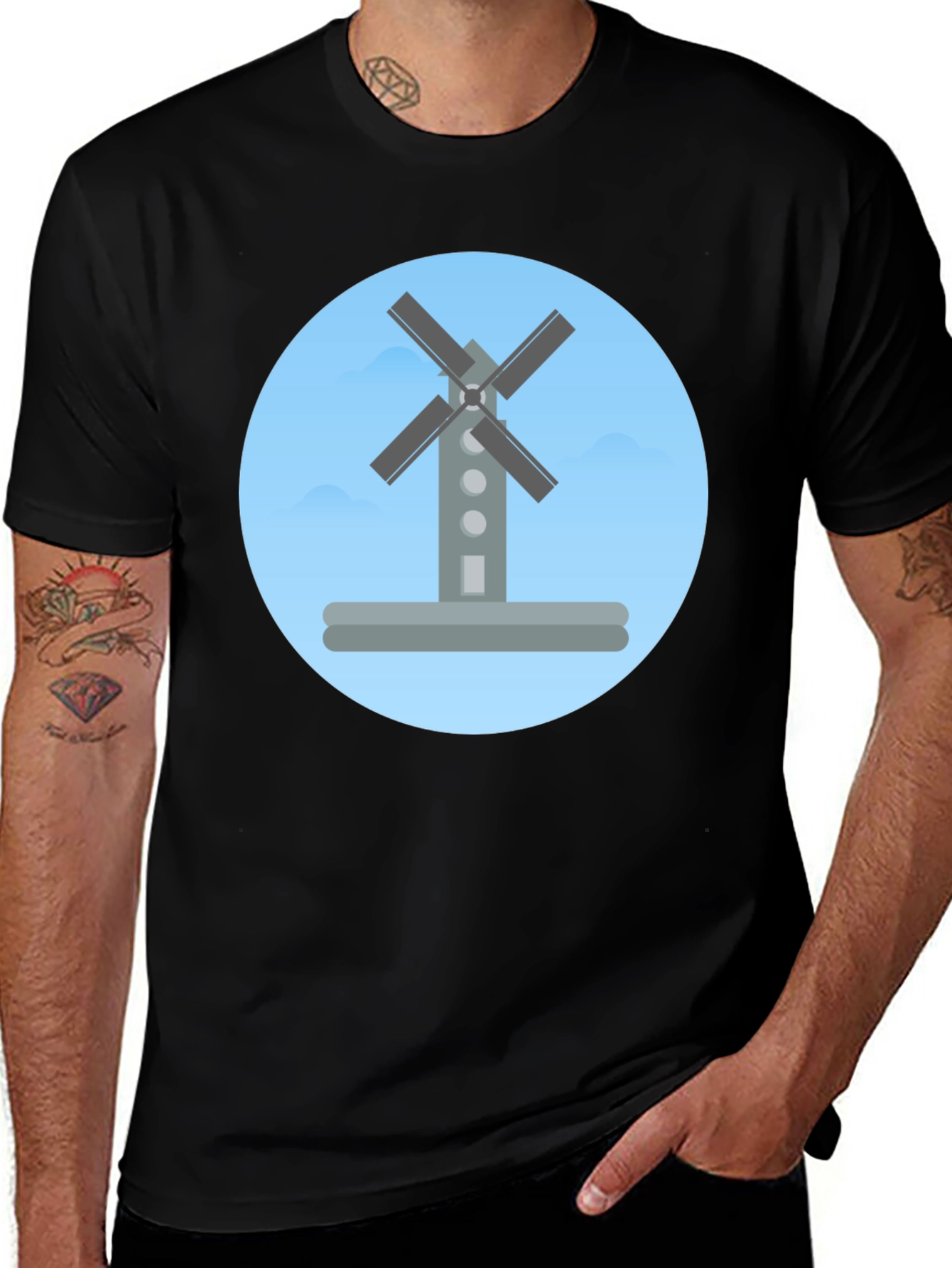 Variant 18 of Windmill Graphic Tee -  Modern, Stylish, Casual