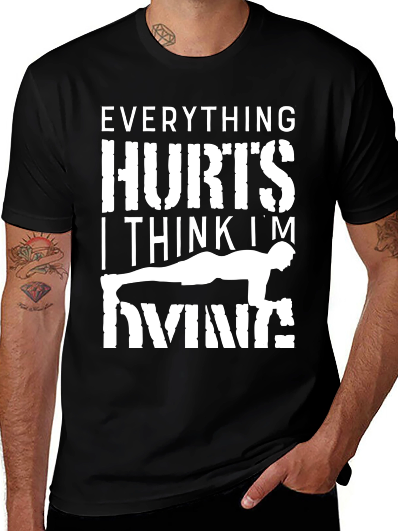 Variant 14 of Everything Hurts Funny Workout T-Shirt