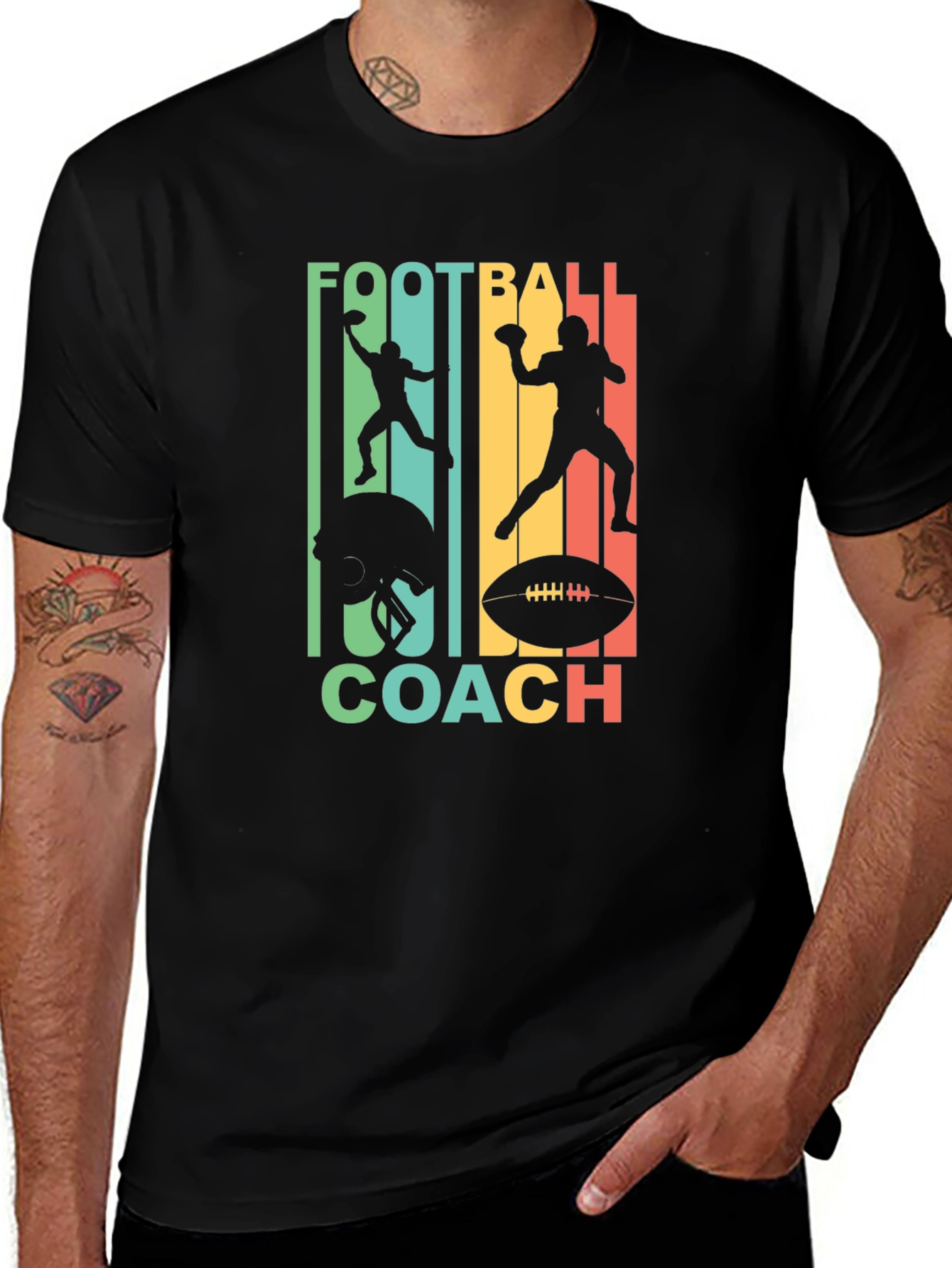 Variant 5 of Football Coach Graphic Tee - Retro Design