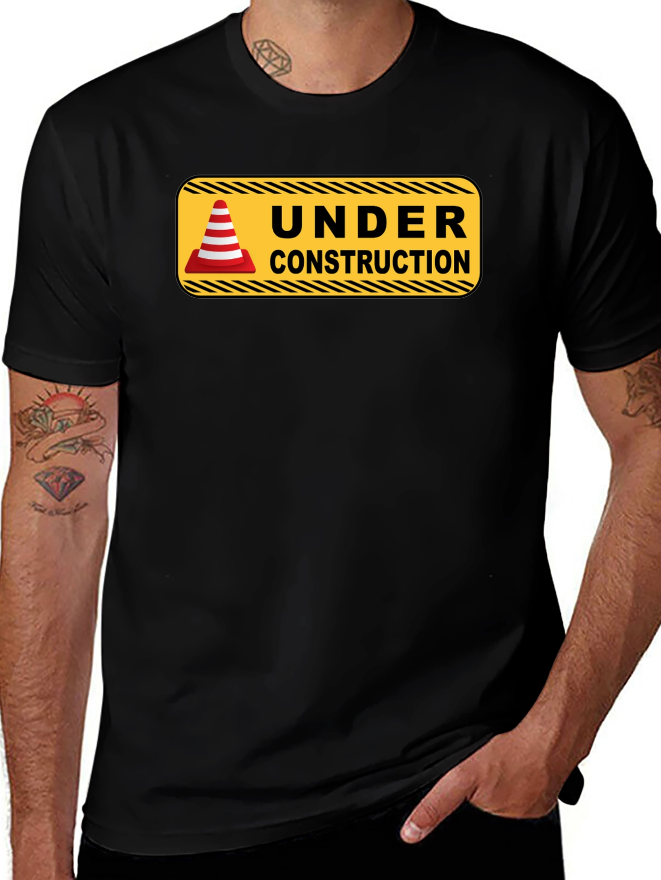 Variant 16 of Under Construction Graphic Tee - Men's Black T-Shirt
