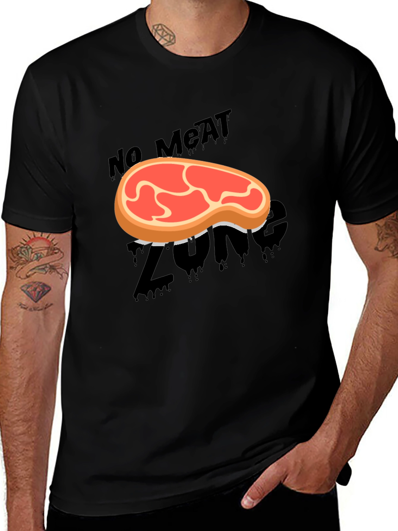 Variant 21 of No Meat Zone Graphic Tee - Vegan Style