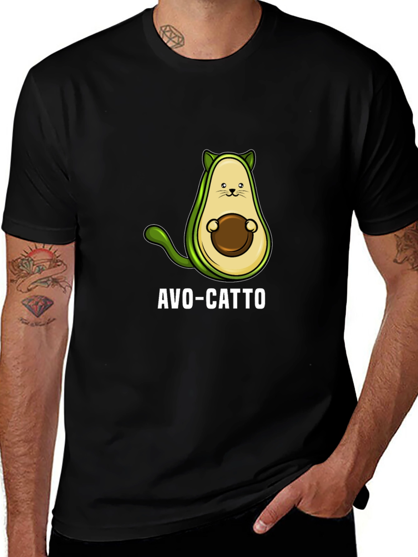 Variant 23 of Avo-Catto Funny Avocado Cat Graphic T-Shirt