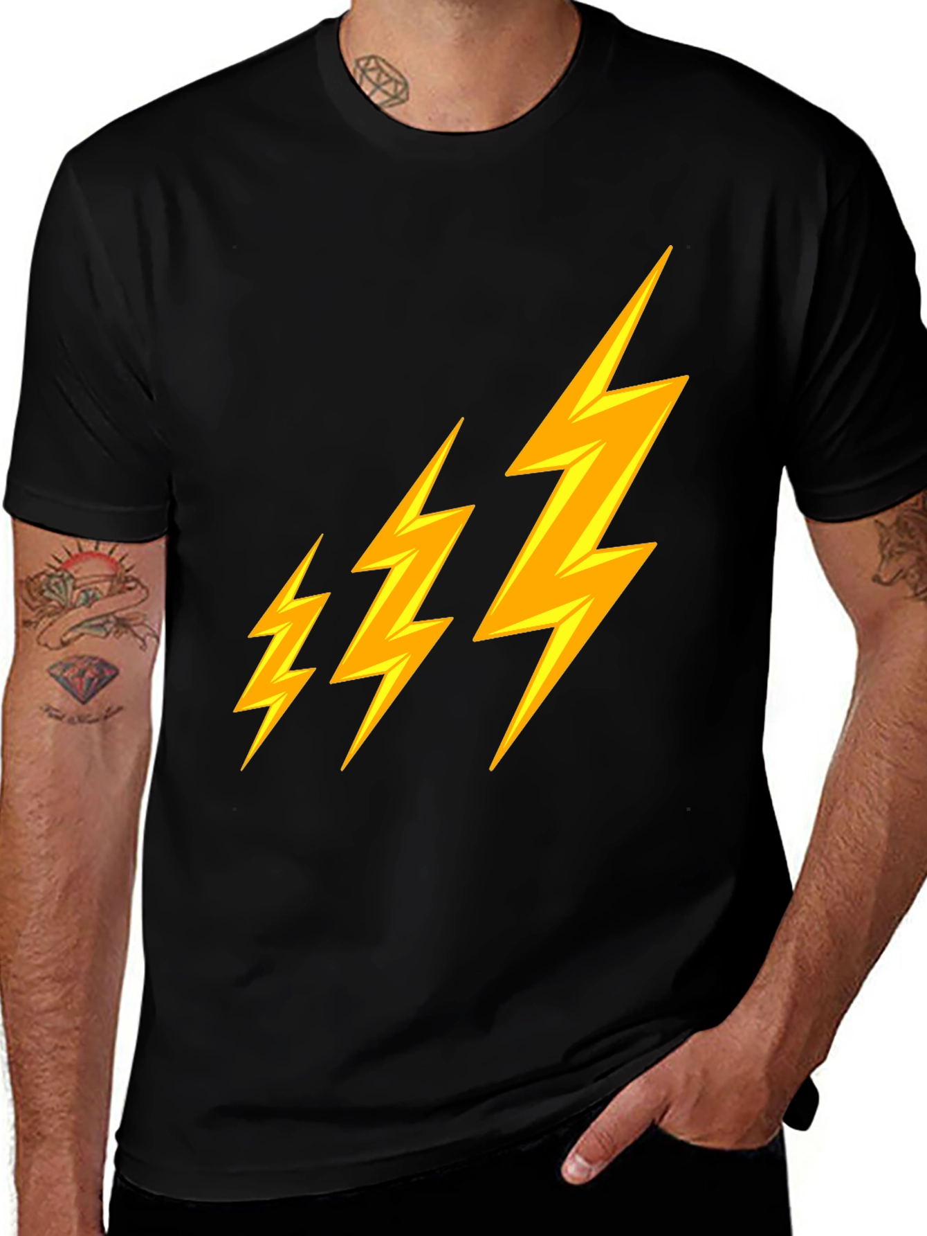 Variant 6 of Black Lightning Bolt Graphic Tee
