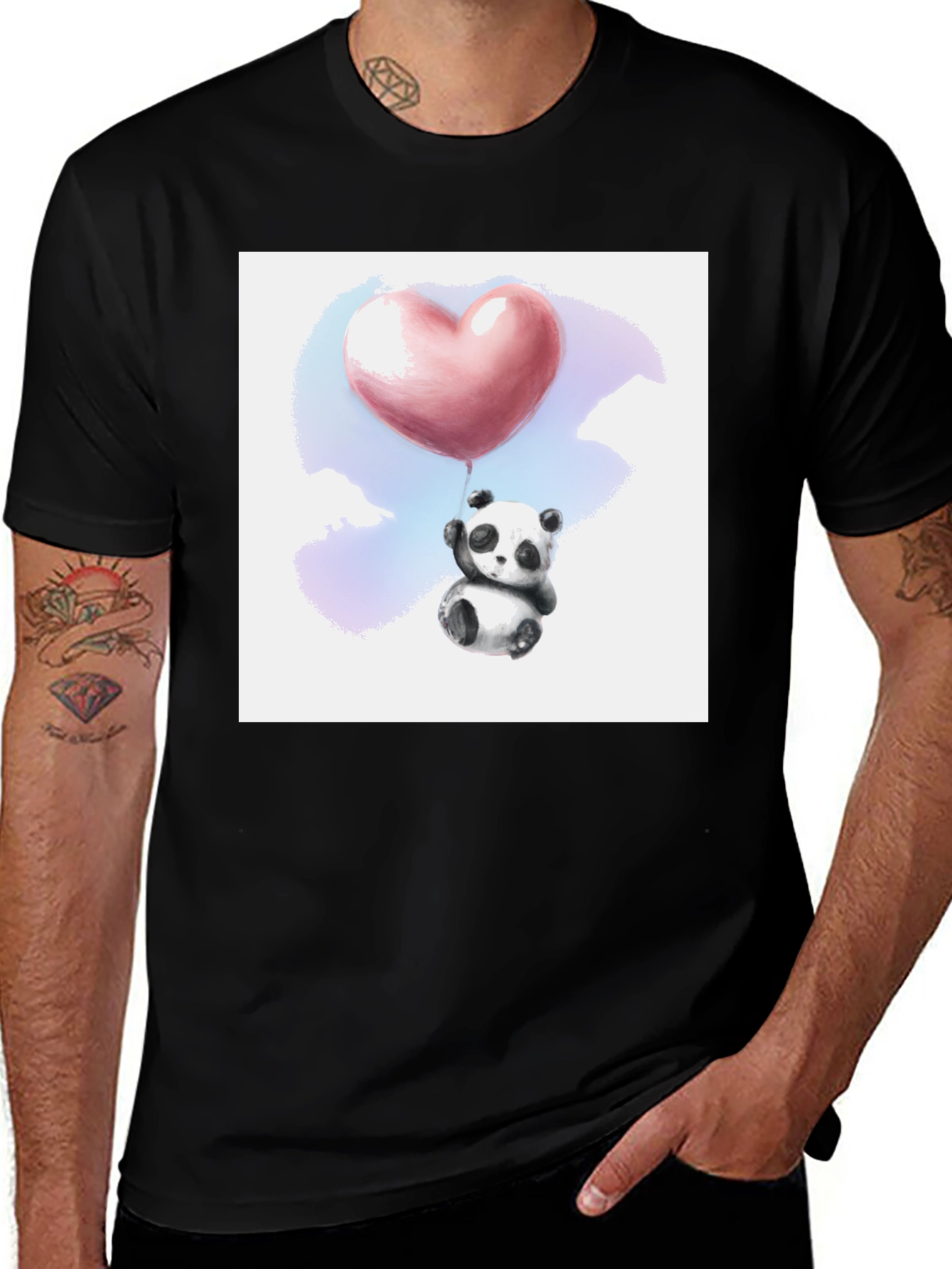 Variant 29 of Panda Heart Balloon Graphic Tee
