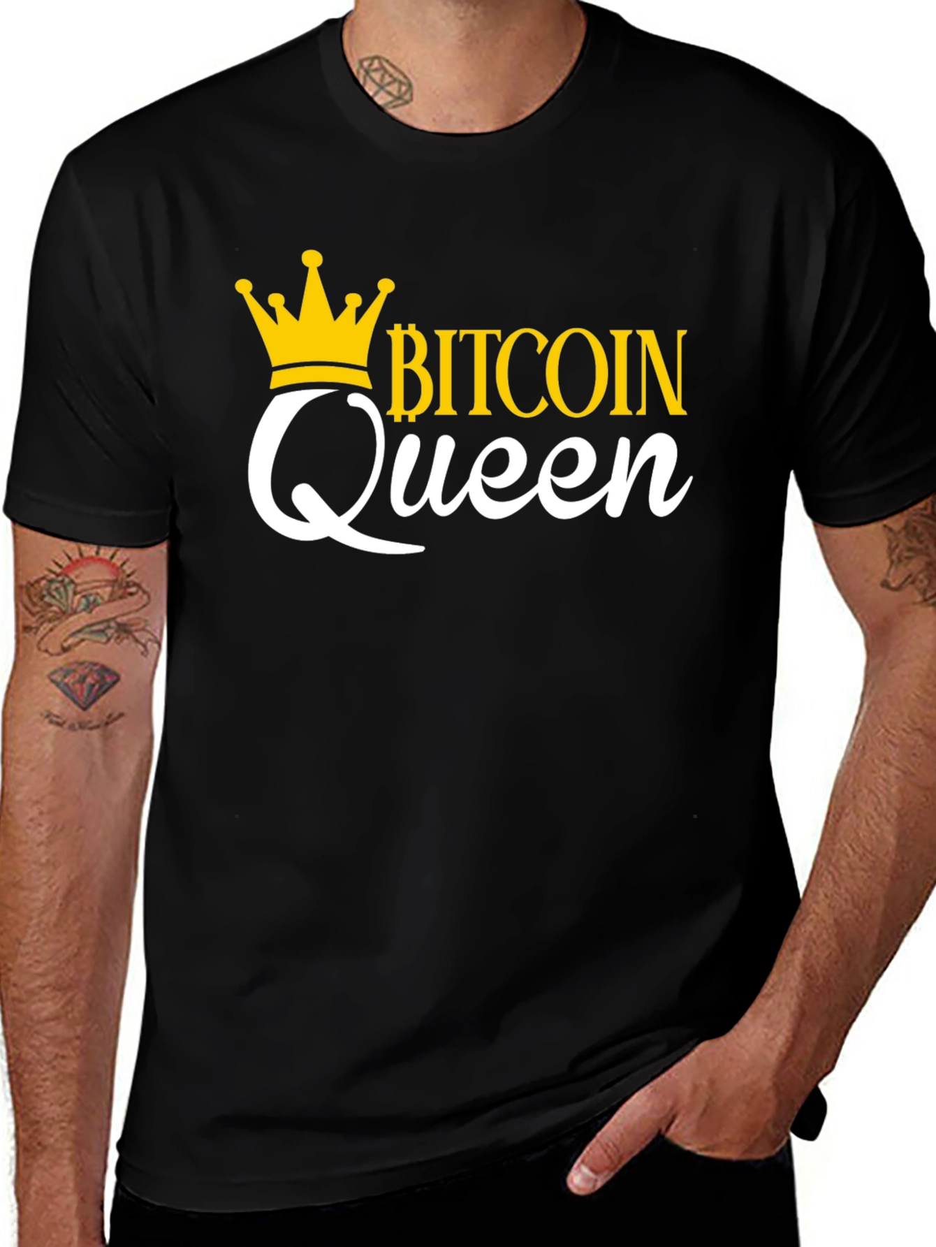 Variant 14 of Bitcoin Queen Black Graphic Tee