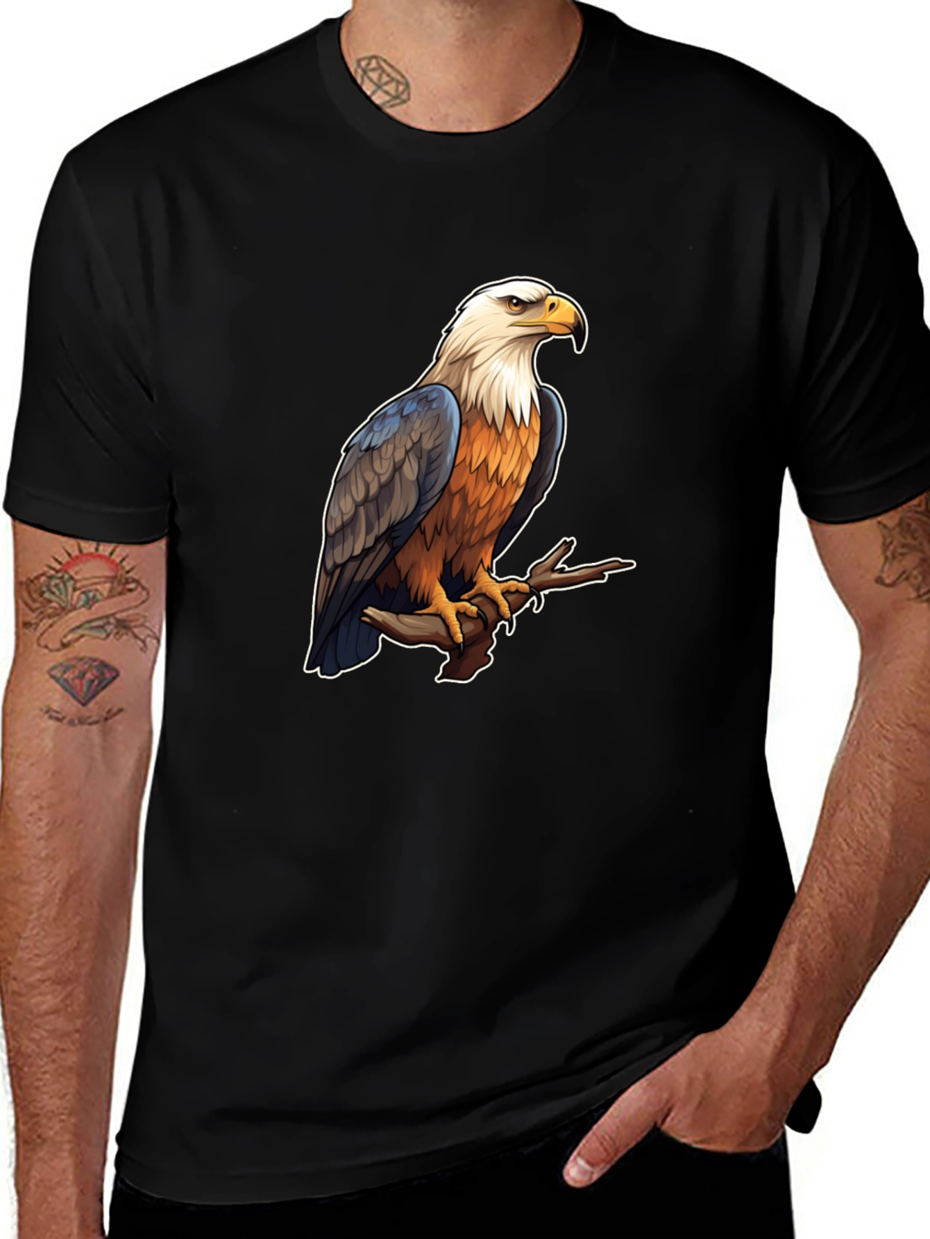 Variant 27 of Eagle Graphic Black T-Shirt