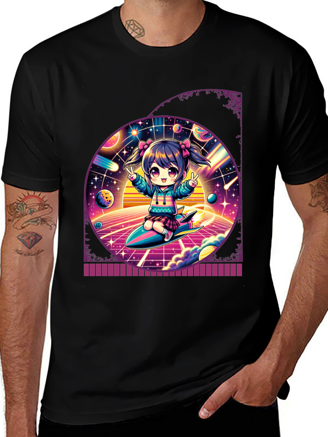 Variant 16 of Anime Girl Space T-Shirt