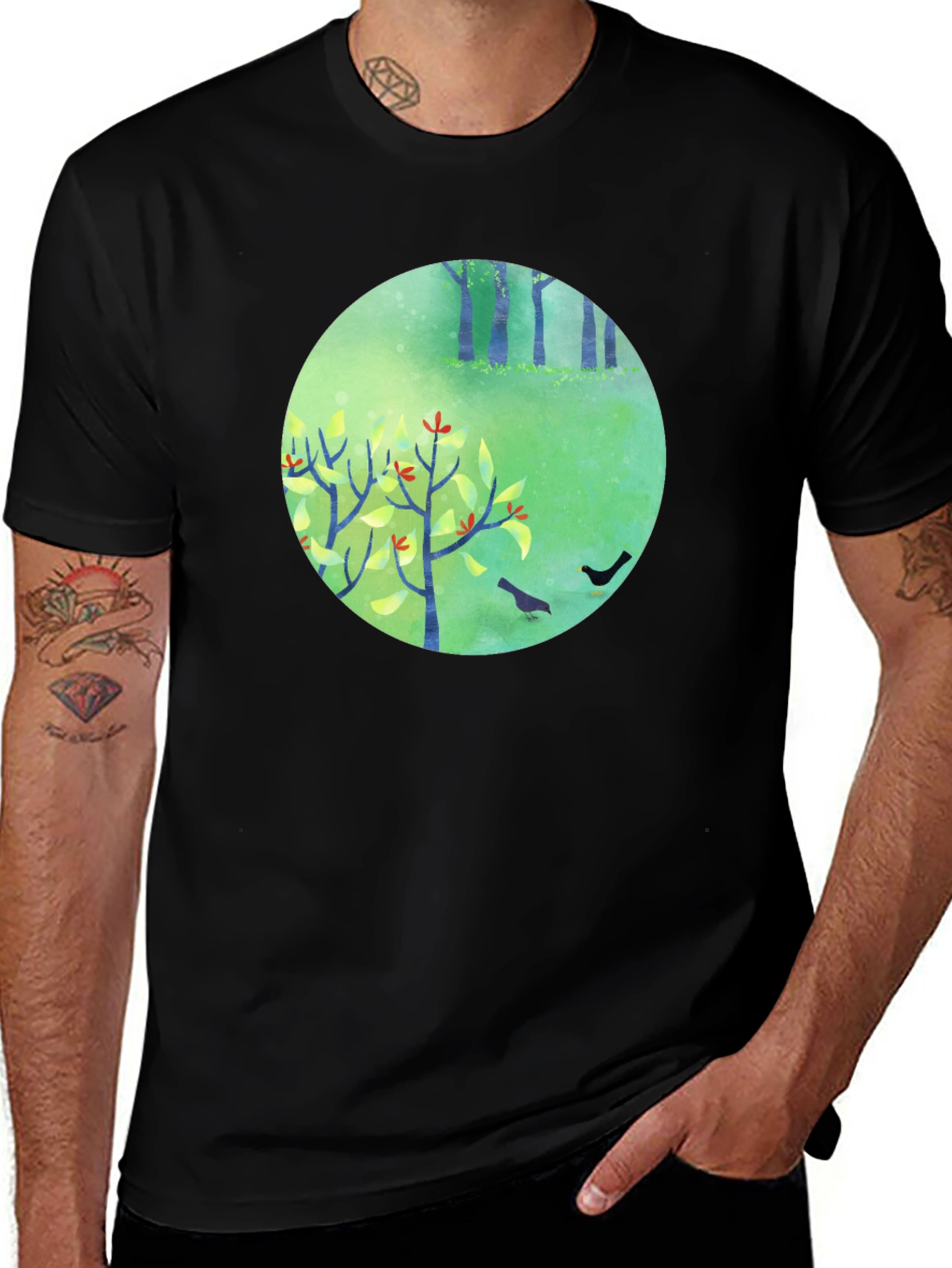 Variant 7 of Nature Scene Tee - Forest Design Shirt