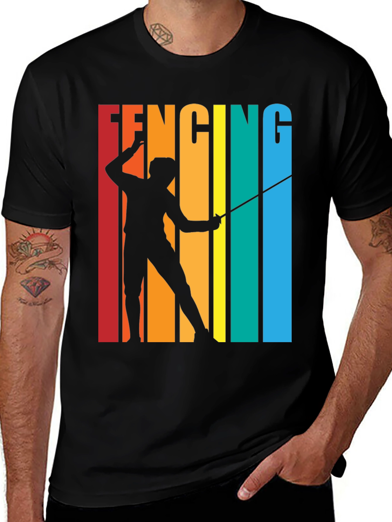 Variant 15 of Fencing Silhouette T-Shirt