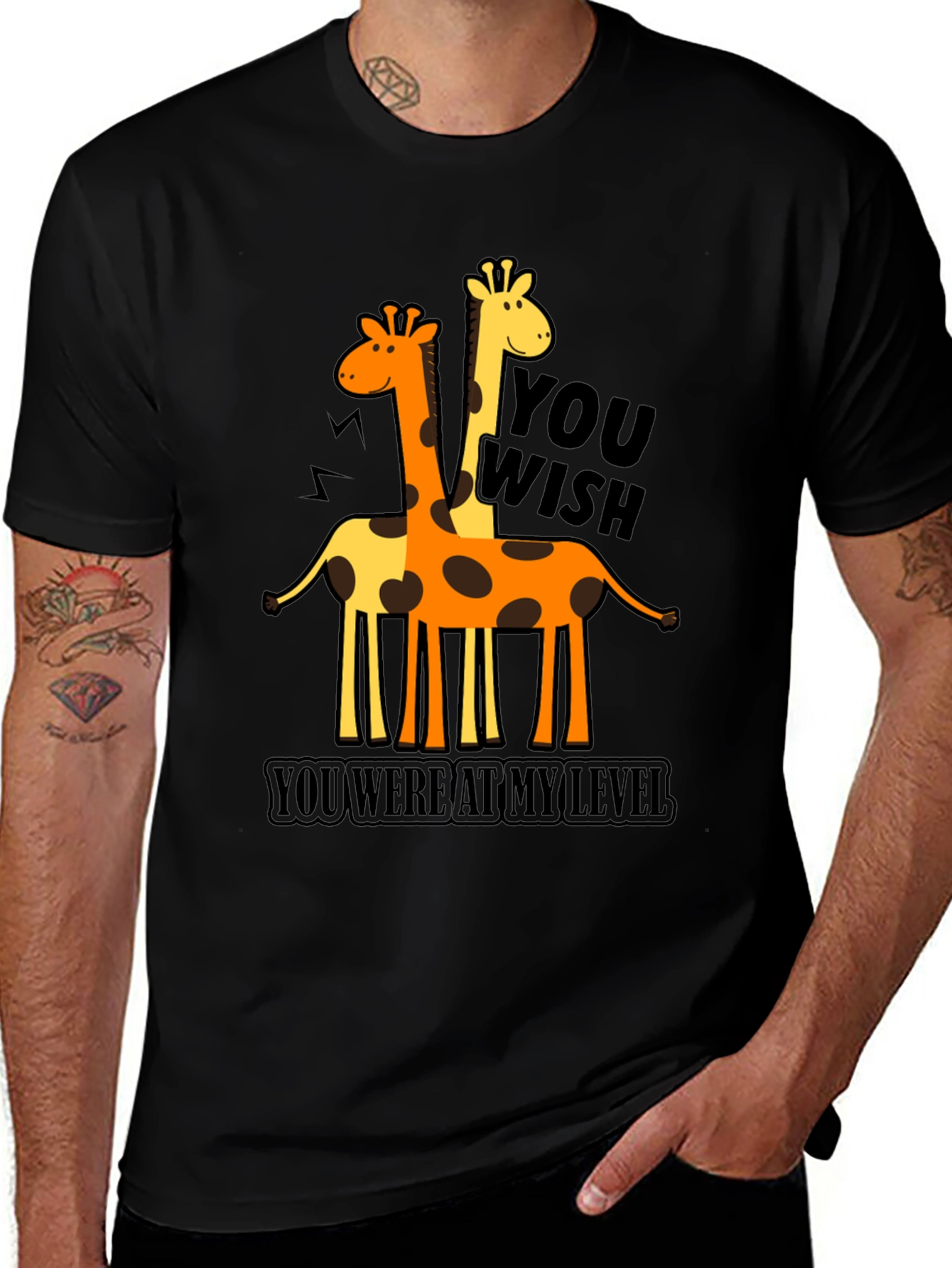 Variant 29 of Giraffe Humor T-Shirt: You Wish You Were At My Level