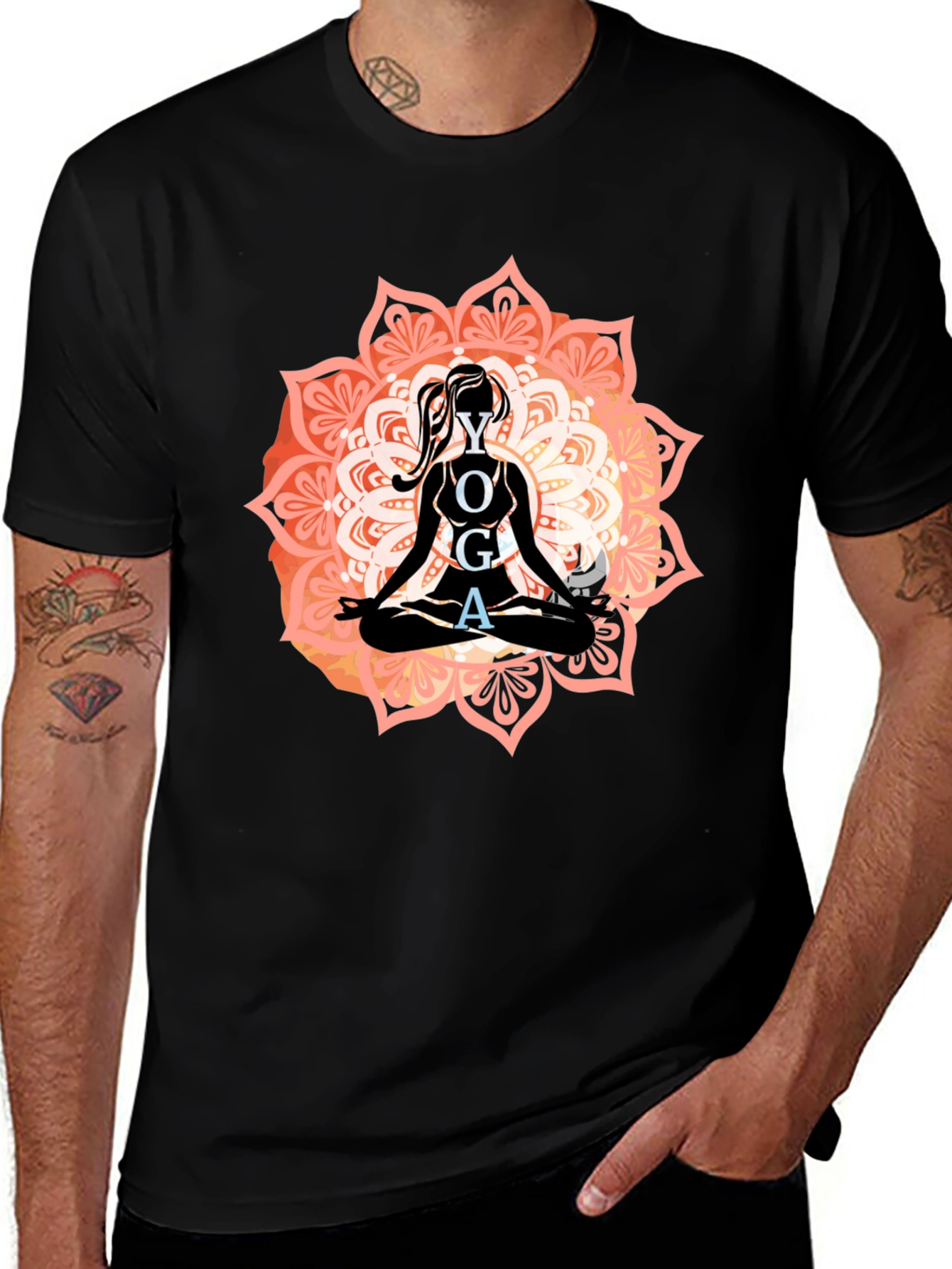 Variant 29 of Yoga Mandala Graphic T-Shirt - Relaxed Fit