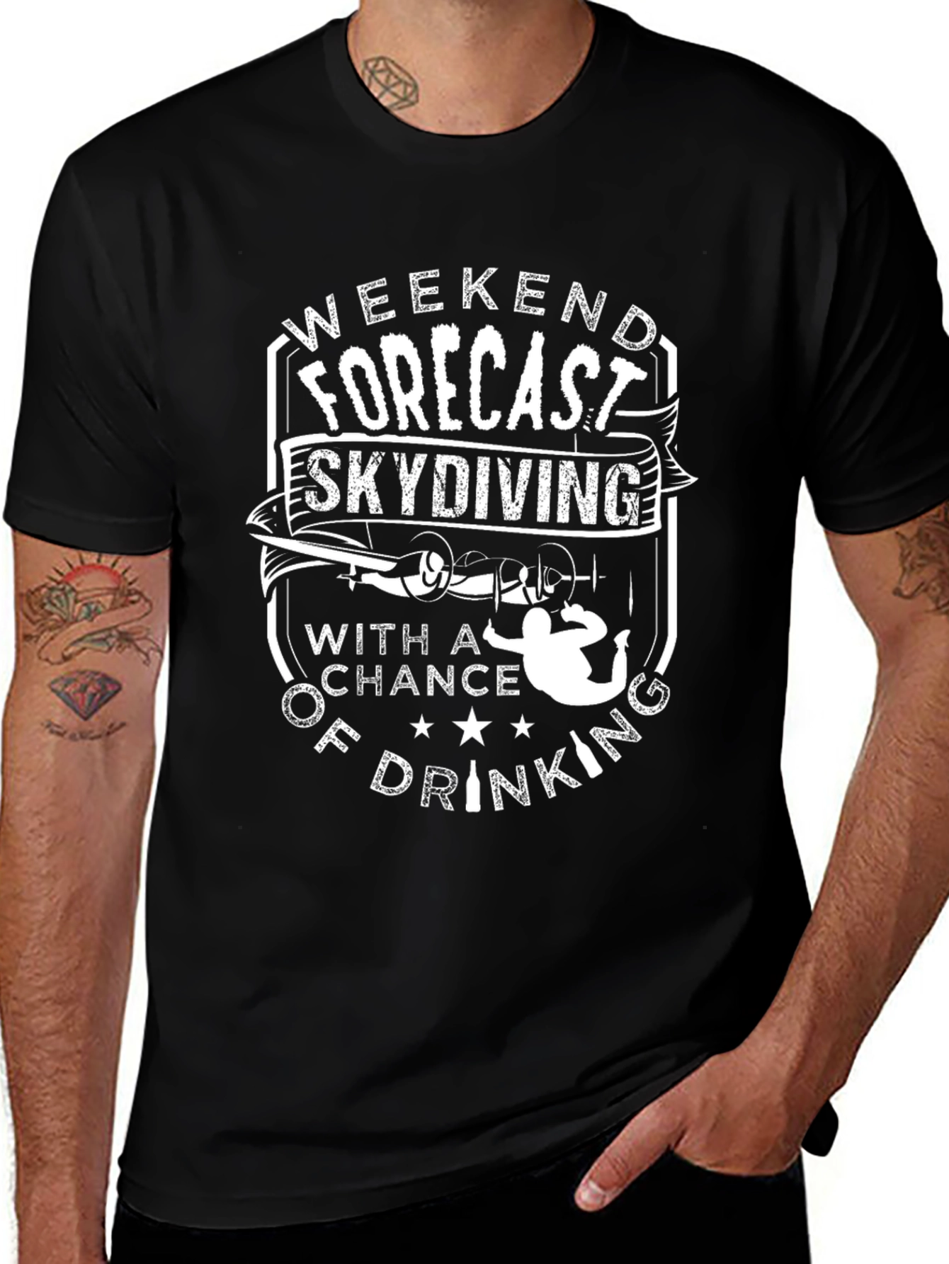 Variant 23 of Weekend Forecast Skydiving T-Shirt