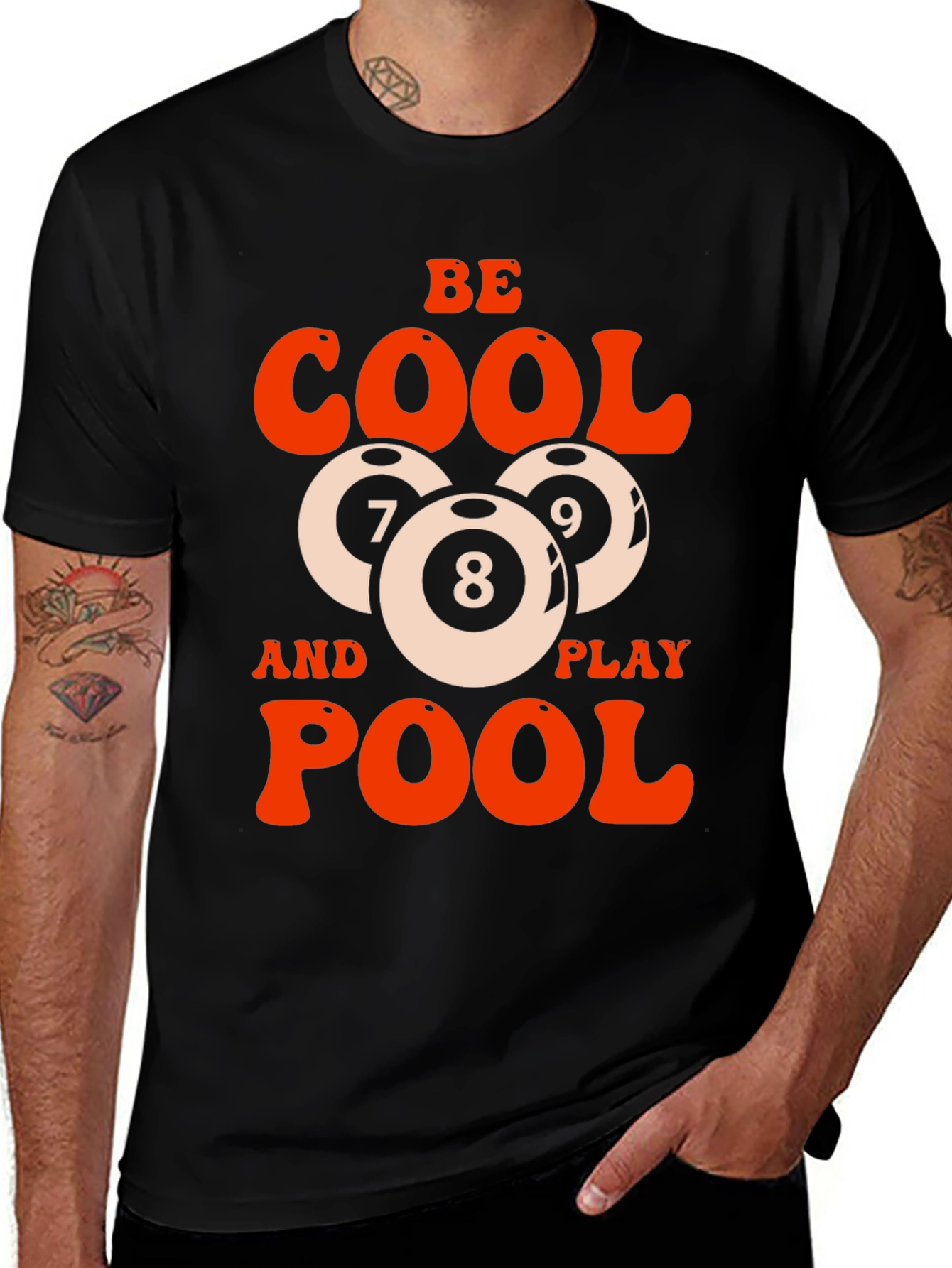 Variant 8 of Be Cool Play Pool Graphic T-Shirt