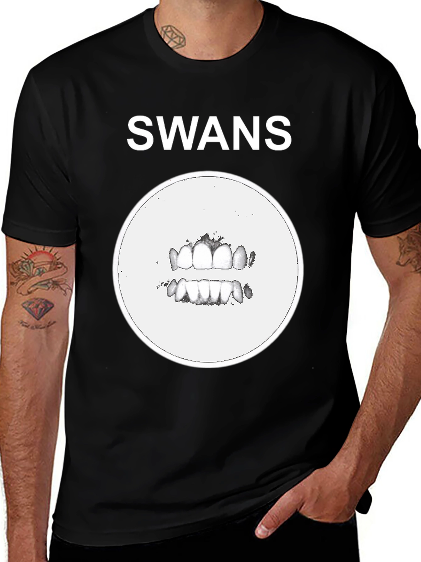 Variant 6 of Swans Band T-Shirt - Black Graphic Tee