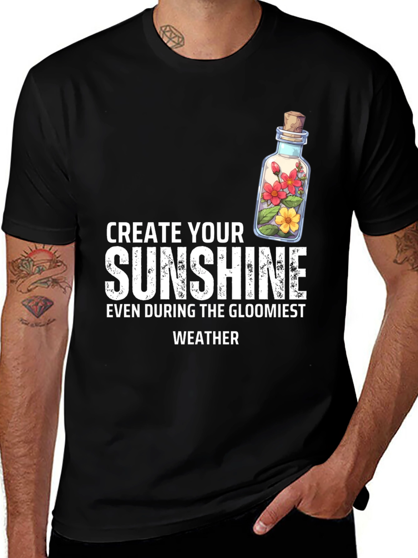 Variant 10 of Create Your Sunshine Graphic Tee - Inspirational Bottle Design