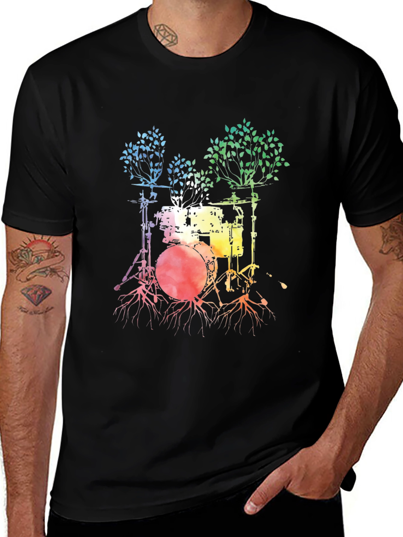 Drum Kit Tree Roots Graphic Tee