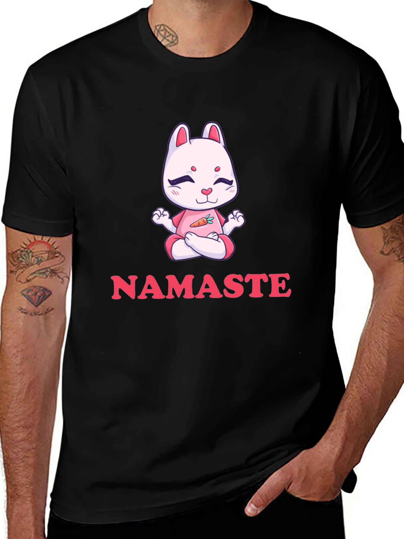 Variant 20 of Namaste Yoga Bunny T-Shirt - Zen Cotton Tee